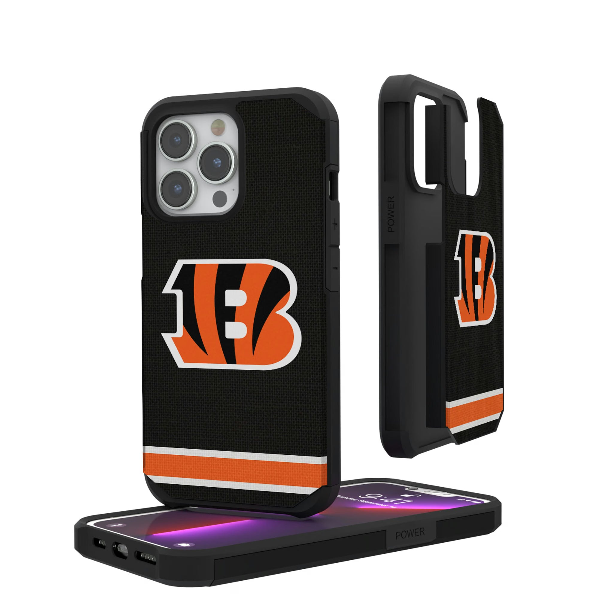 Cincinnati Bengals Stripe iPhone Rugged Phone Case for Apple iPhone