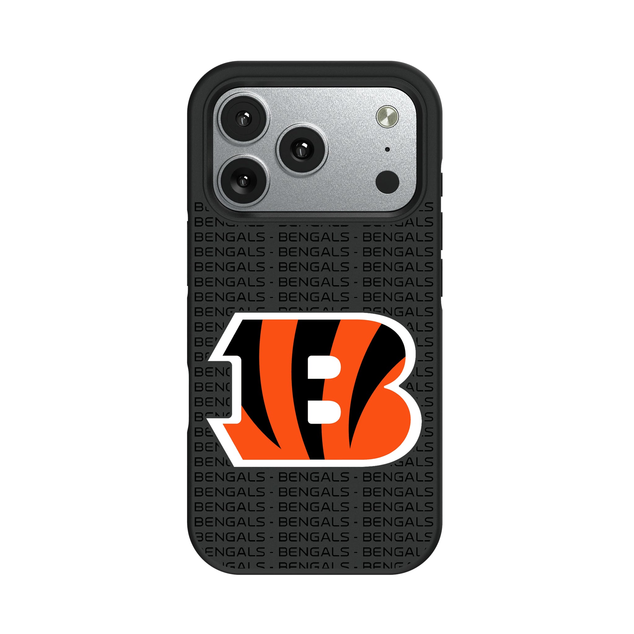 Cincinnati Bengals Text Backdrop iPhone Bump Phone Case for Apple iPhone#Device_iPhone 17 Pro
