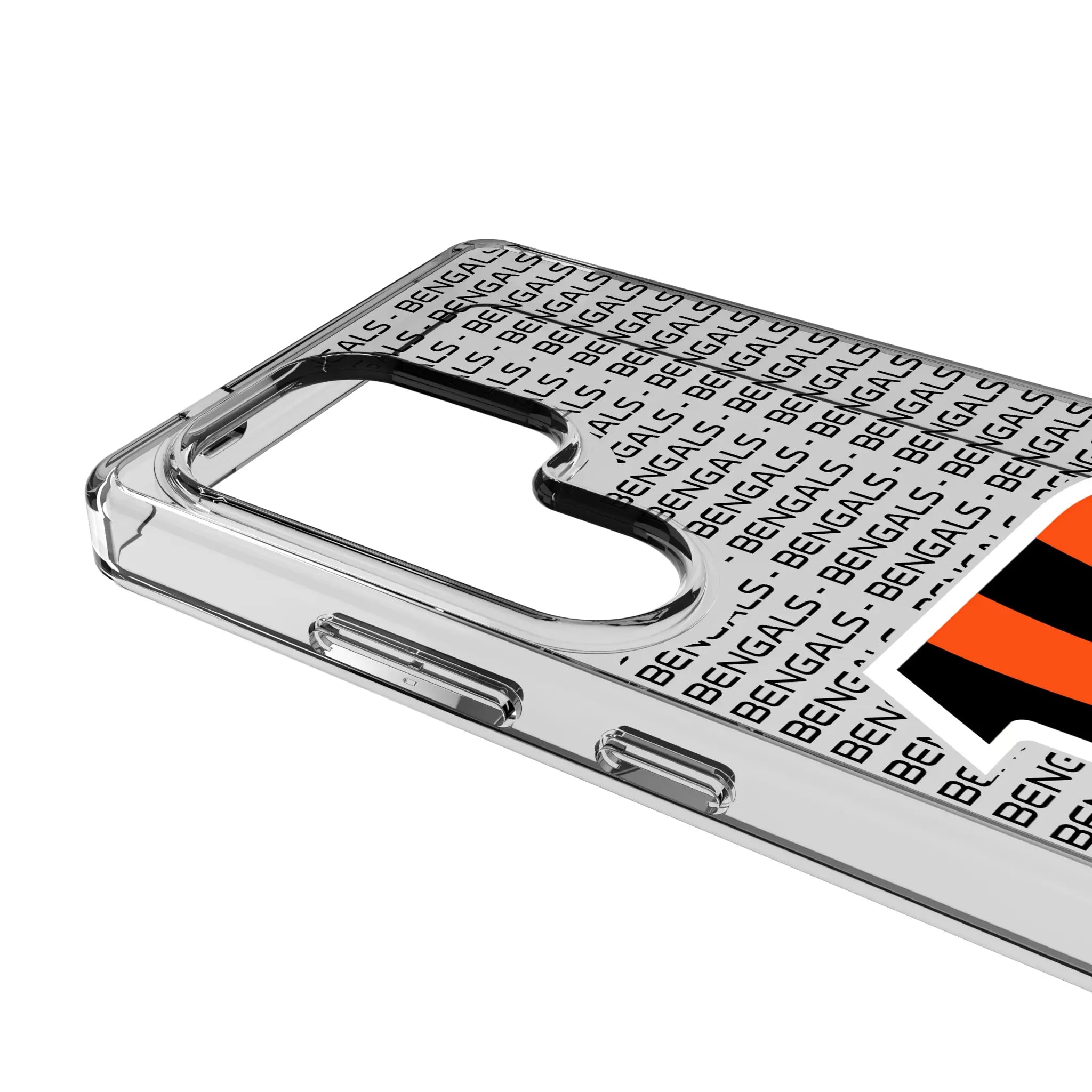 Cincinnati Bengals Text Backdrop Galaxy Clear Phone Case for Samsung Galaxy - Detail#Device_Galaxy S25 Ultra