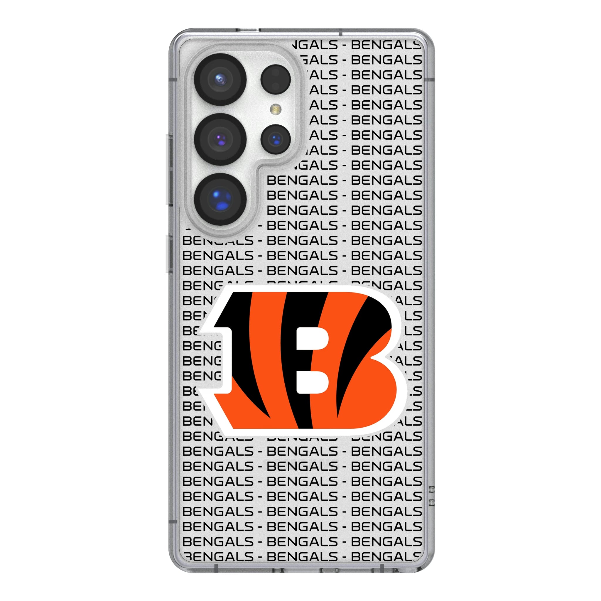 Cincinnati Bengals Text Backdrop Galaxy Clear Phone Case for Samsung Galaxy