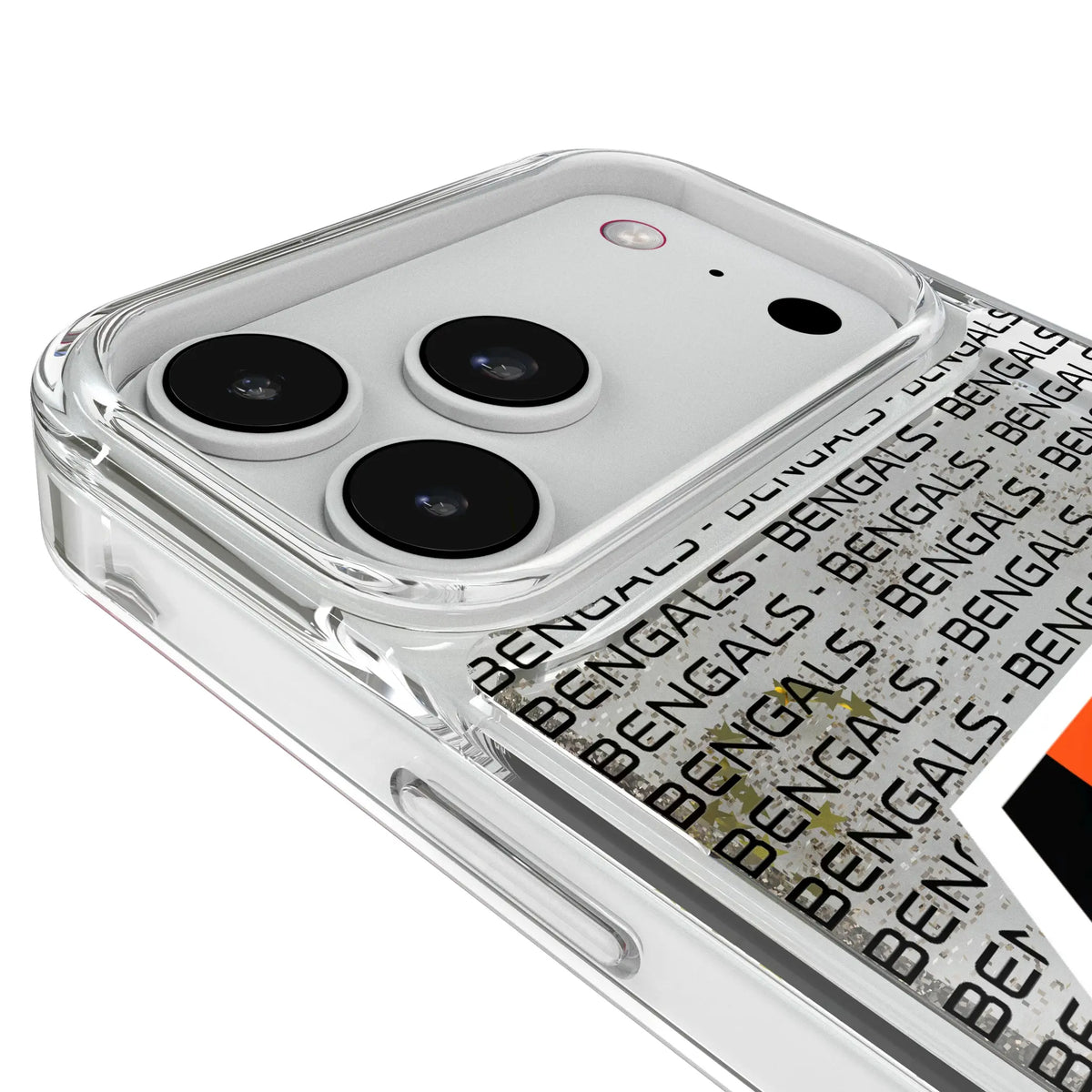 Cincinnati Bengals Text Backdrop iPhone Glitter Phone Case for Apple iPhone - Detail#Device_iPhone 18 Pro Max