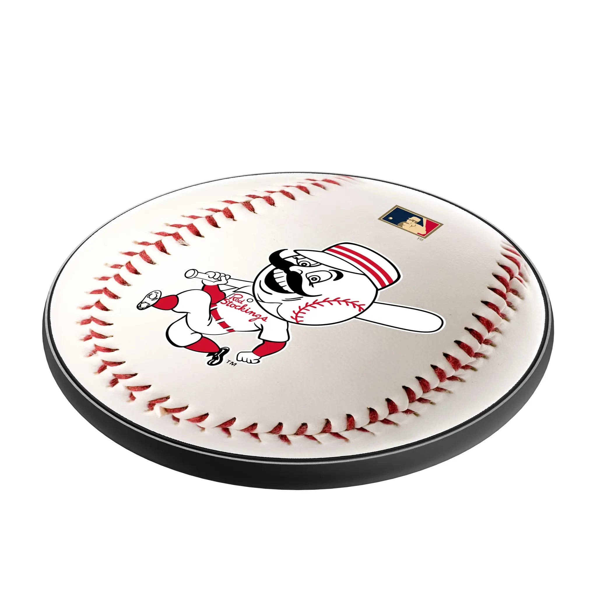 Cincinnati Reds 1953-1967 - Cooperstown Collection Baseball 15-Watt Wireless Charger - Isometric View
