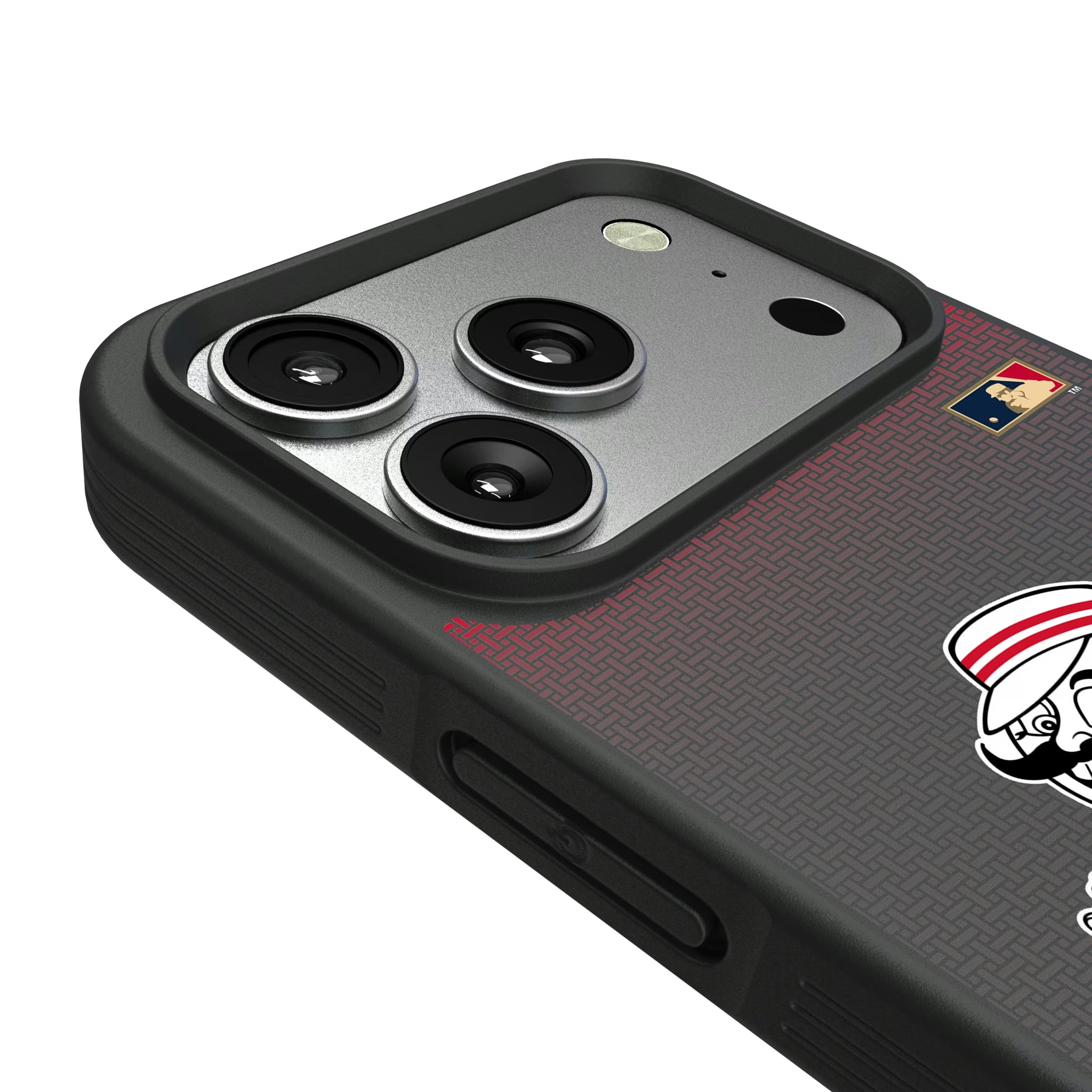 Cincinnati Reds 1953-1967 - Cooperstown Collection Linen iPhone Bump Phone Case for Apple iPhone - Detail#Device_iPhone 17 Pro