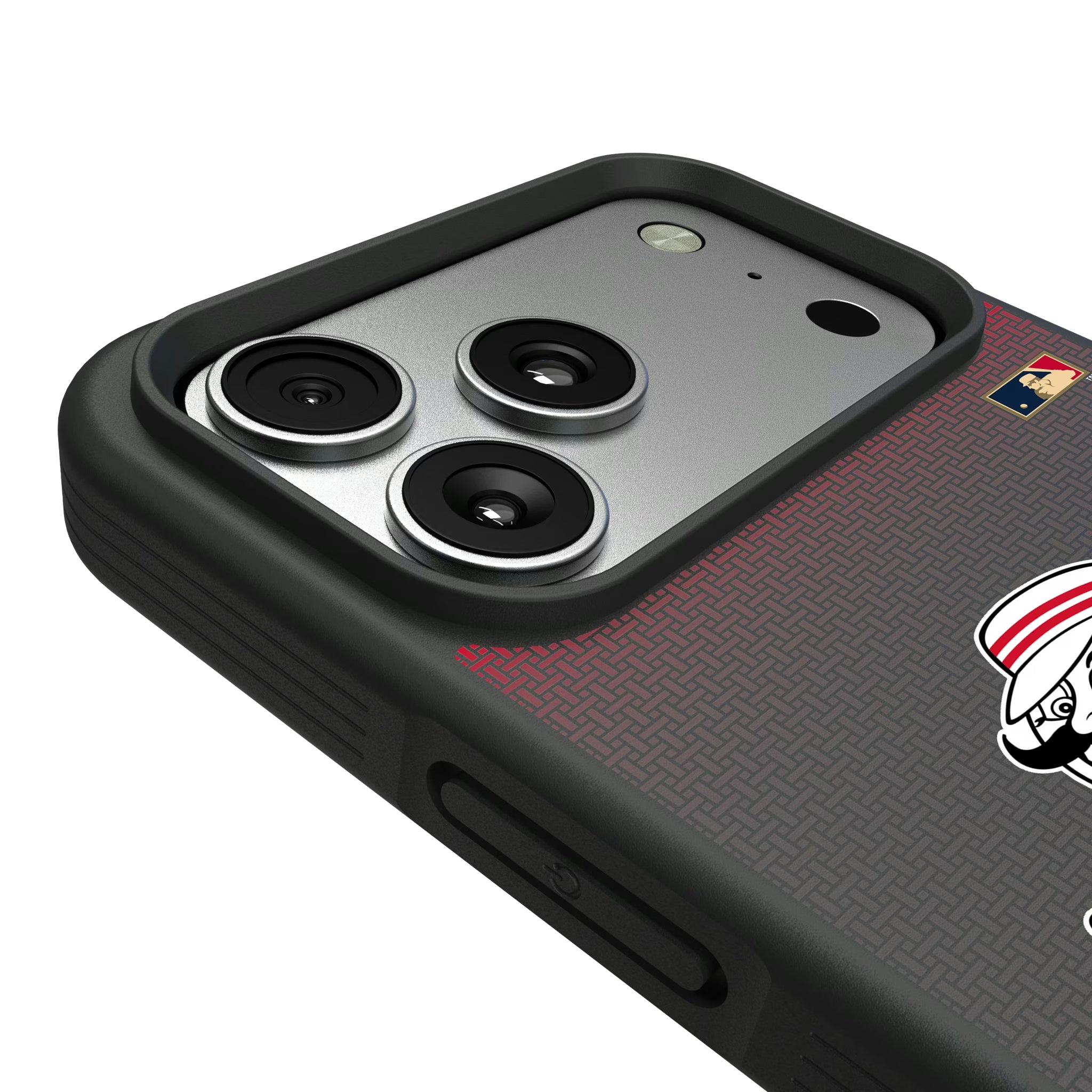 Cincinnati Reds 1953-1967 - Cooperstown Collection Linen iPhone Bump Phone Case for Apple iPhone - Detail#Device_iPhone 17 Pro Max