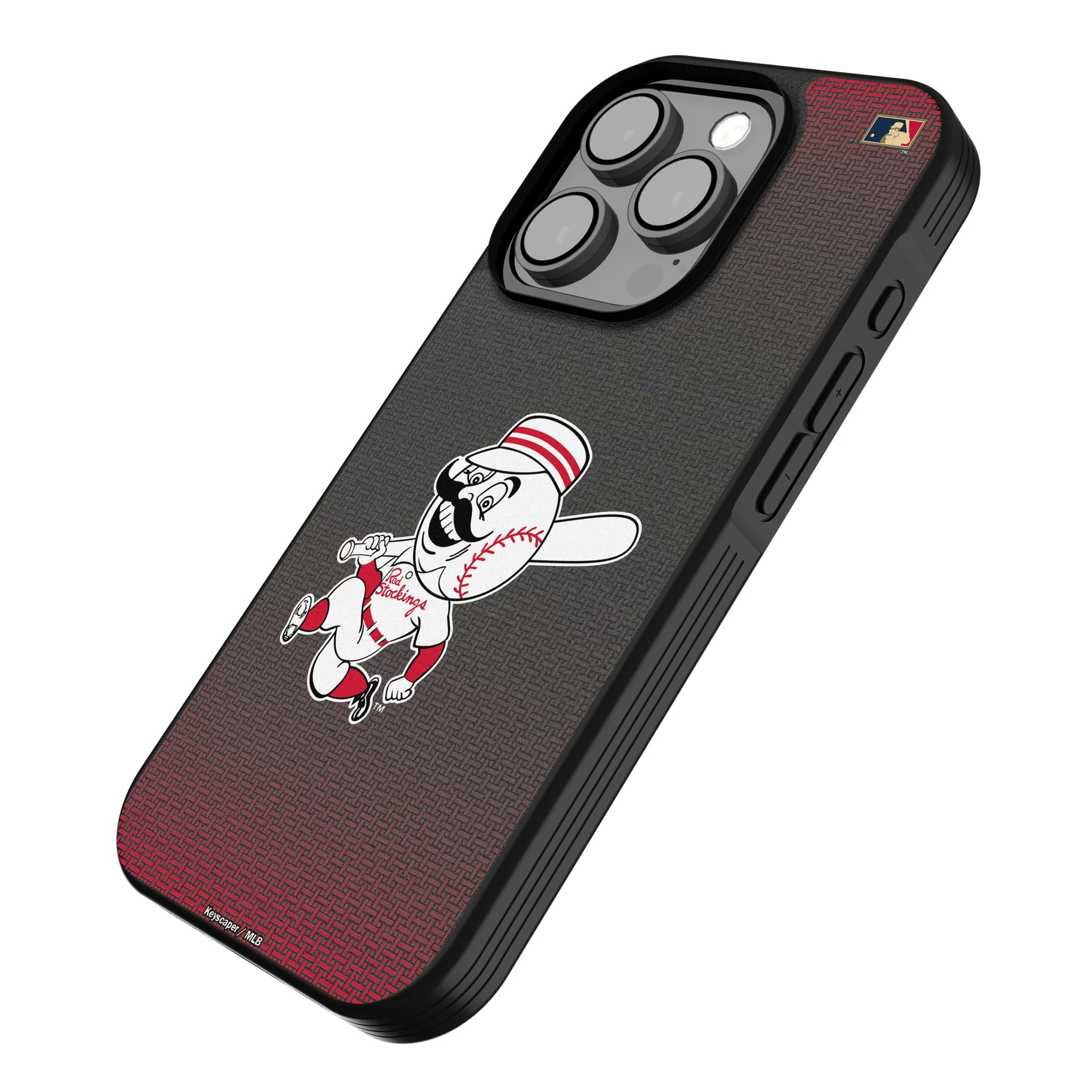 Cincinnati Reds 1953-1967 - Cooperstown Collection Linen iPhone Bump Phone Case for Apple iPhone - Isometric View