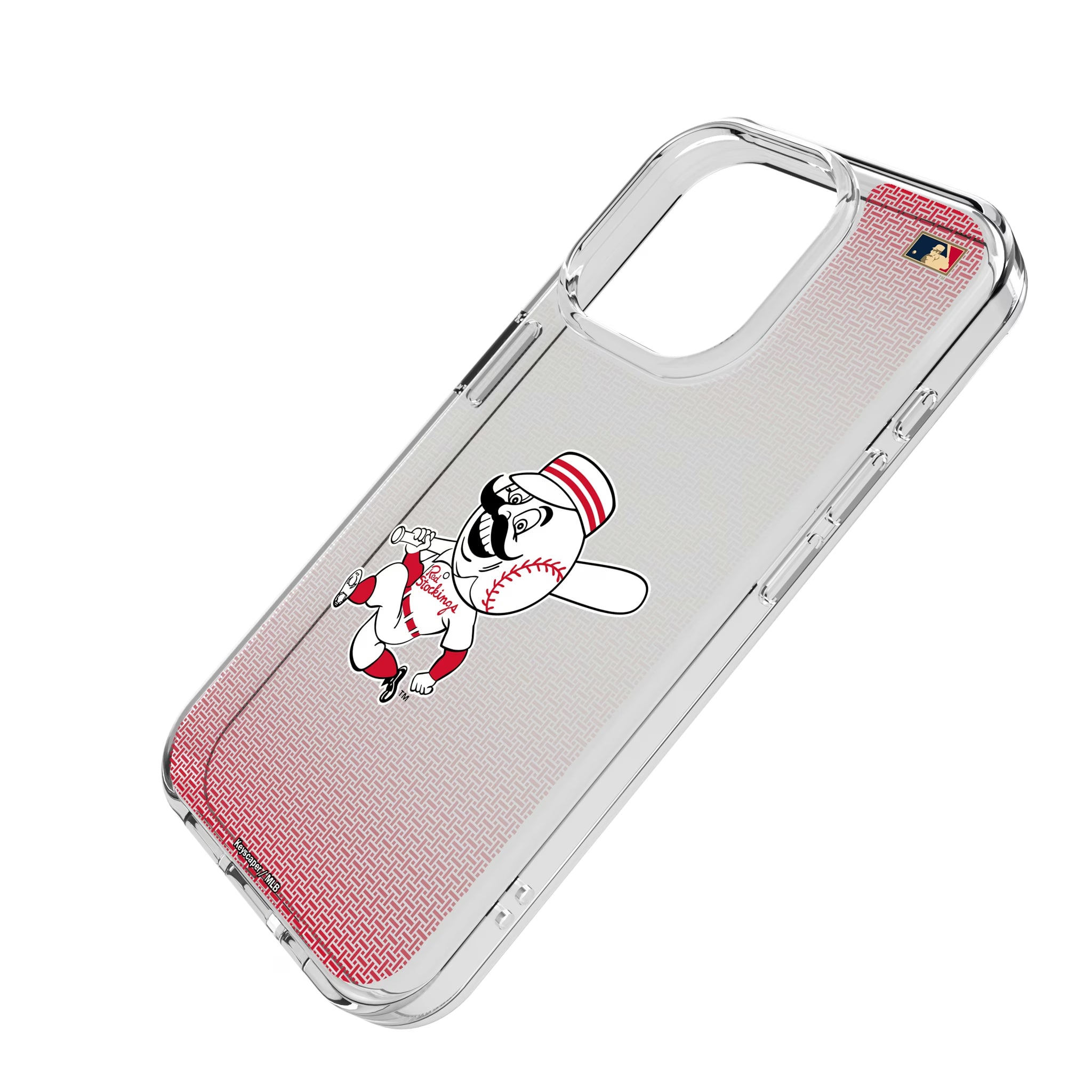 Cincinnati Reds 1953-1967 - Cooperstown Collection Linen iPhone Clear Phone Case for Apple iPhone - Isometric View