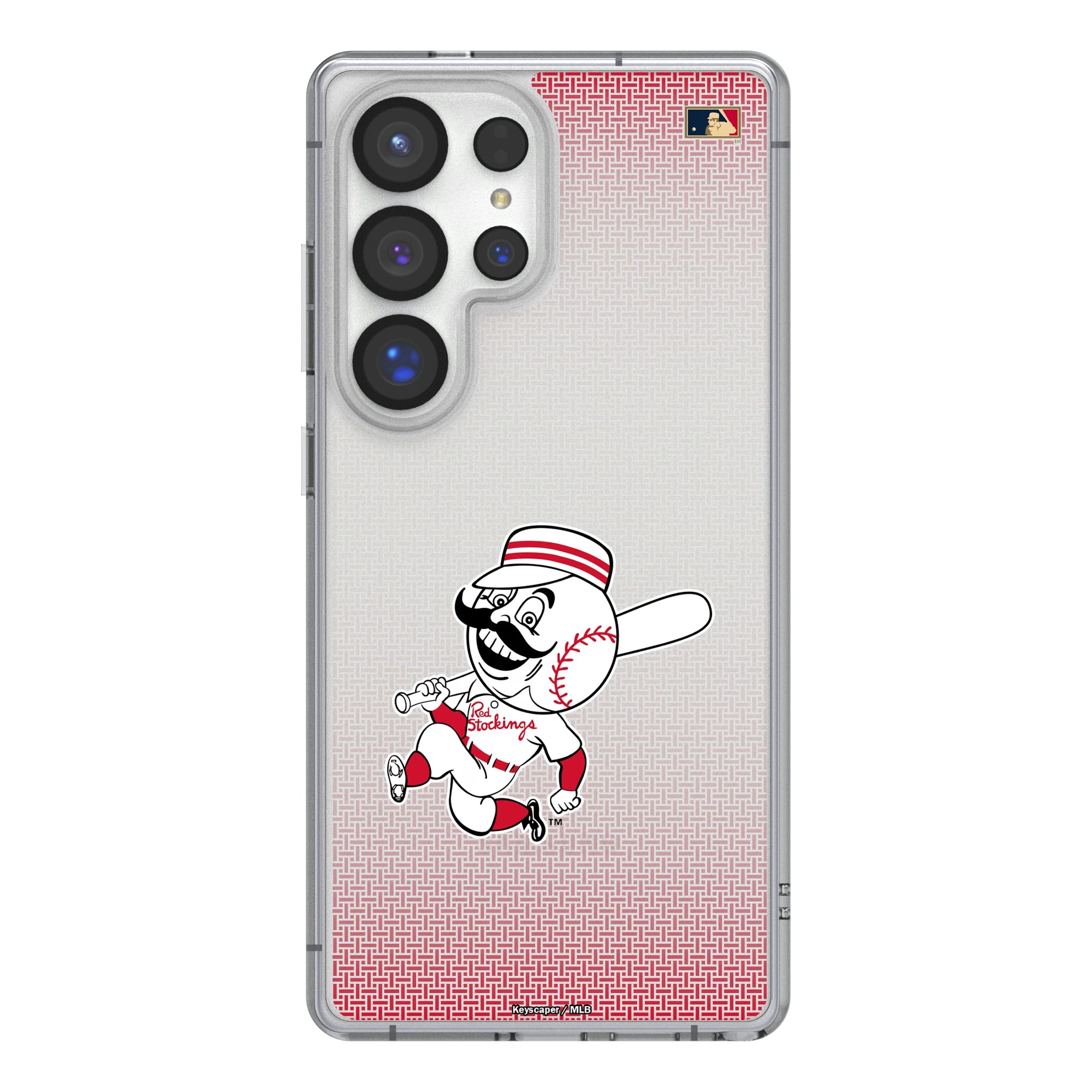 Cincinnati Reds 1953-1967 - Cooperstown Collection Linen Galaxy Clear Phone Case for Samsung Galaxy