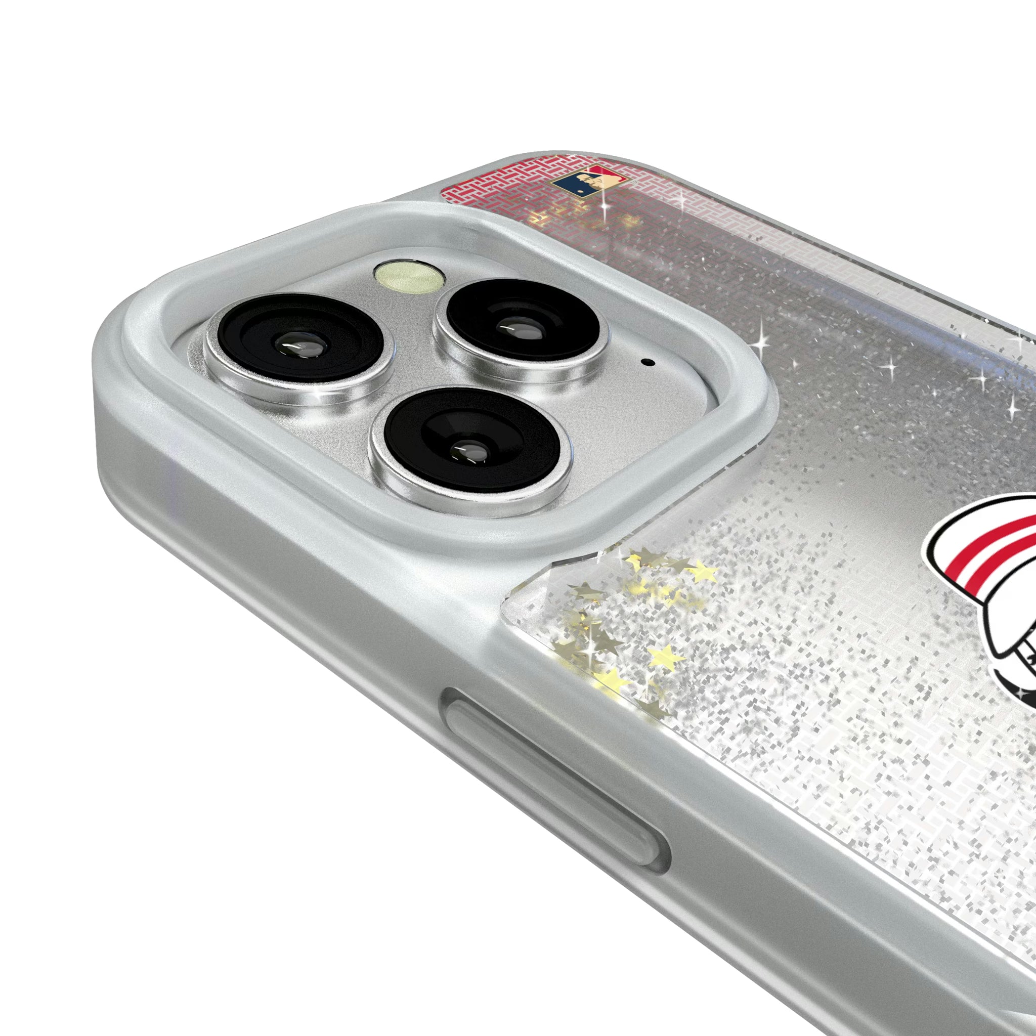 Cincinnati Reds 1953-1967 - Cooperstown Collection Linen iPhone Glitter Phone Case for Apple iPhone - Detail#Device_iPhone 16 Pro