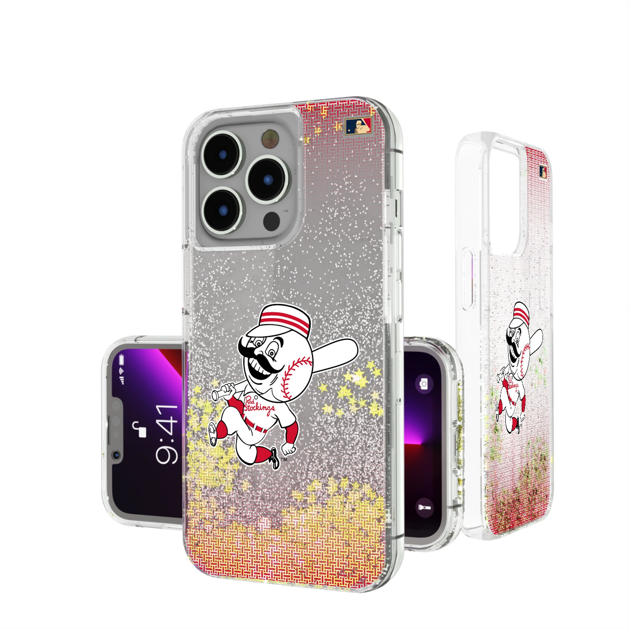 Cincinnati Reds 1953-1967 - Cooperstown Collection Linen iPhone Glitter Phone Case for Apple iPhone