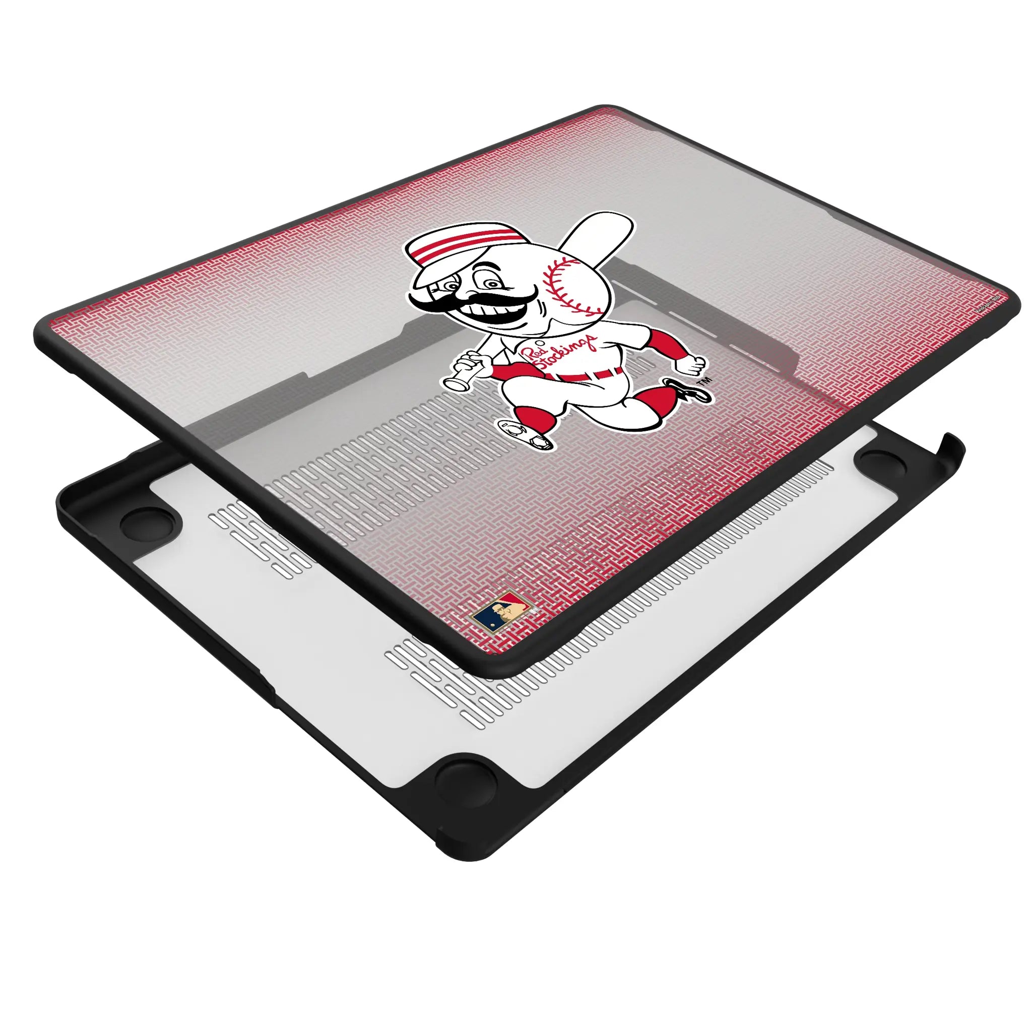 Cincinnati Reds 1953-1967 - Cooperstown Collection Linen MacBook Laptop Case for Apple MacBook - Isometric View