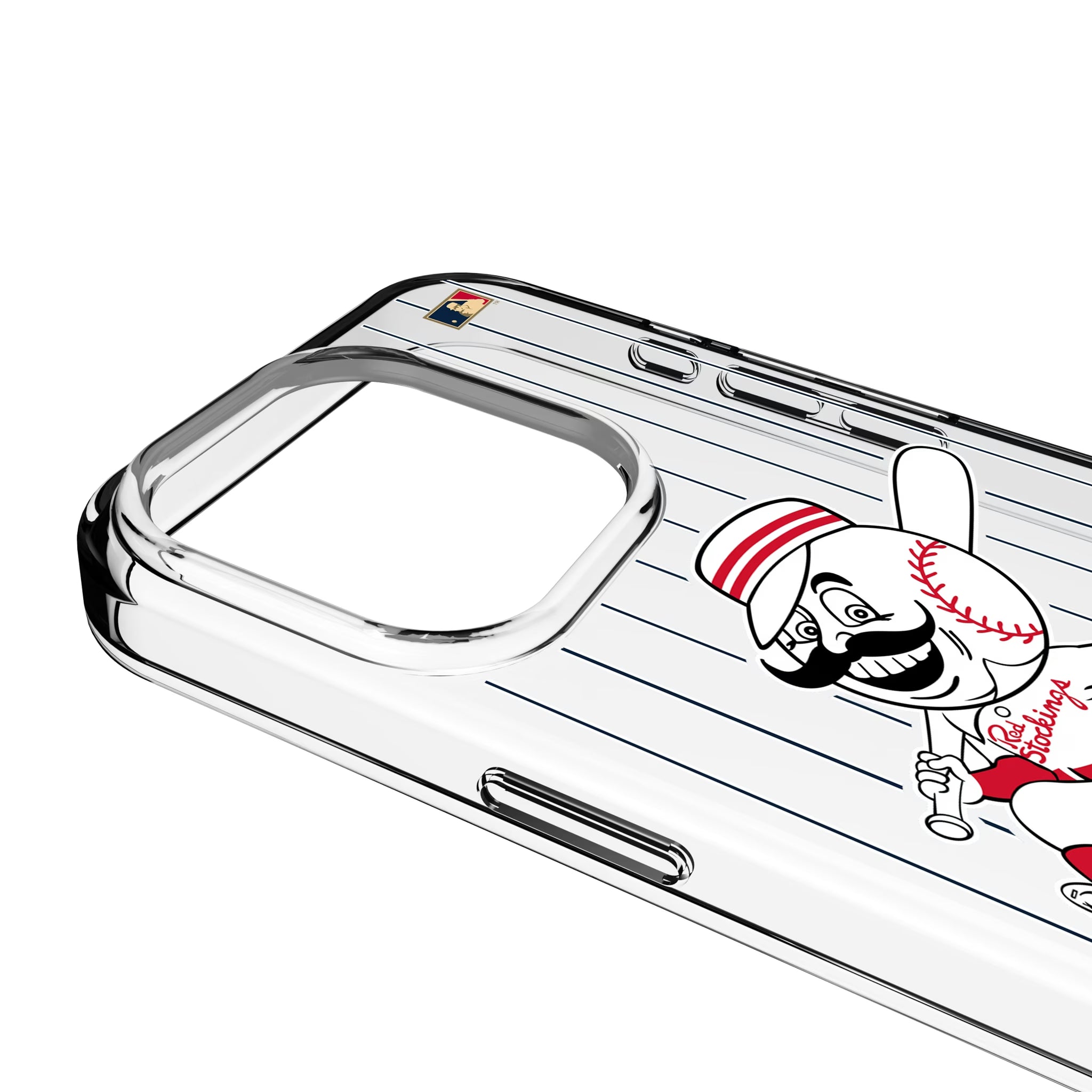 Cincinnati Reds 1953-1967 - Cooperstown Collection Pinstripe iPhone Clear Phone Case for Apple iPhone - Detail
