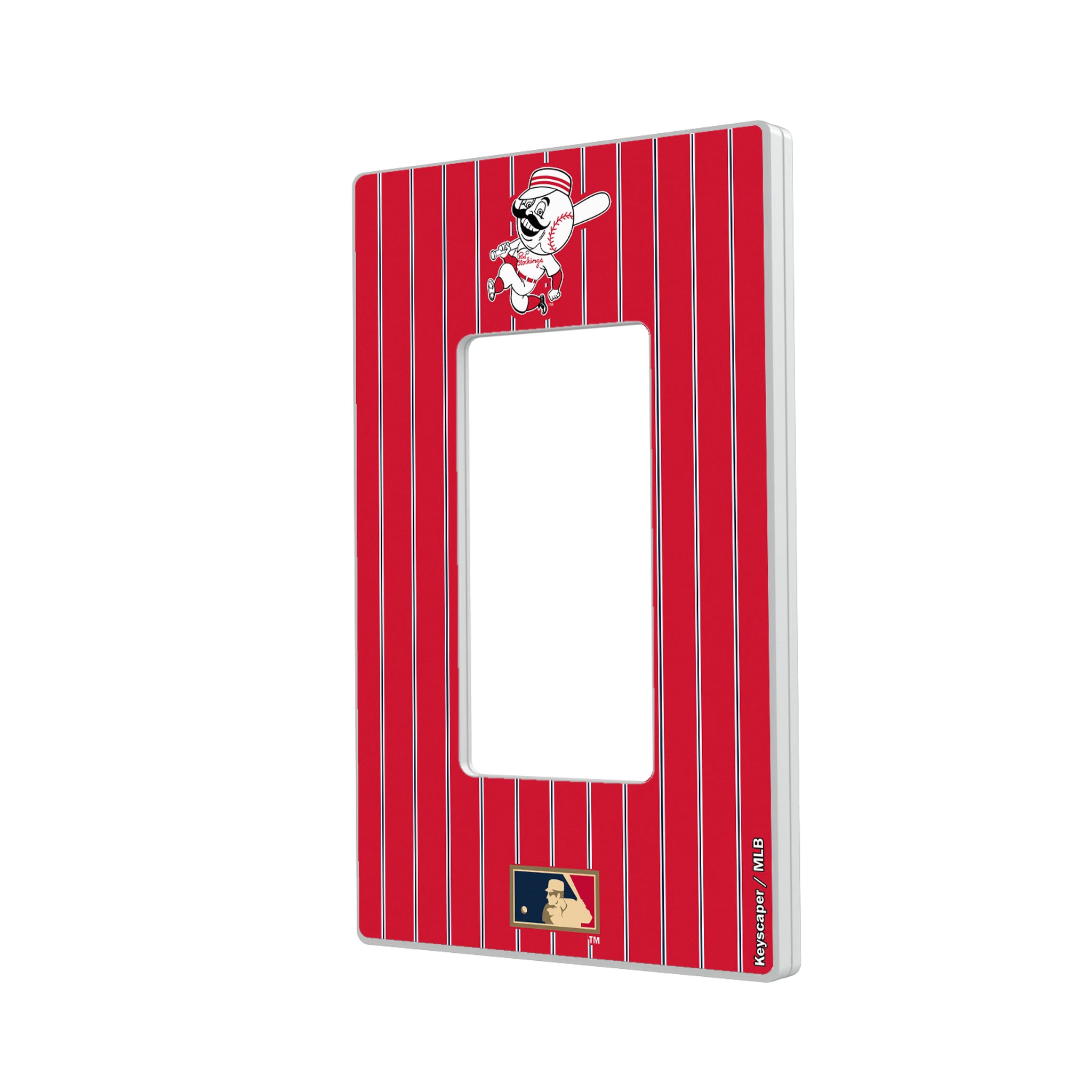 Cincinnati Reds 1953-1967 - Cooperstown Collection Pinstripe Hidden-Screw Light Switch Plate#Style_Single Rocker