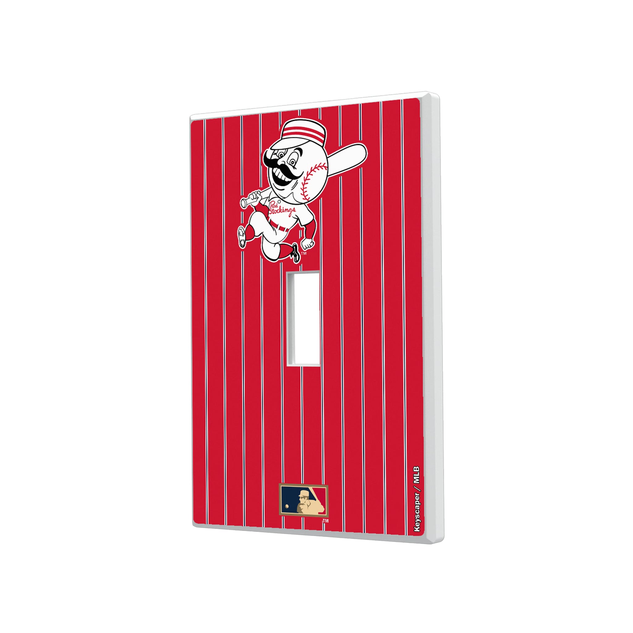 Cincinnati Reds 1953-1967 - Cooperstown Collection Pinstripe Hidden-Screw Light Switch Plate#Style_Single Toggle