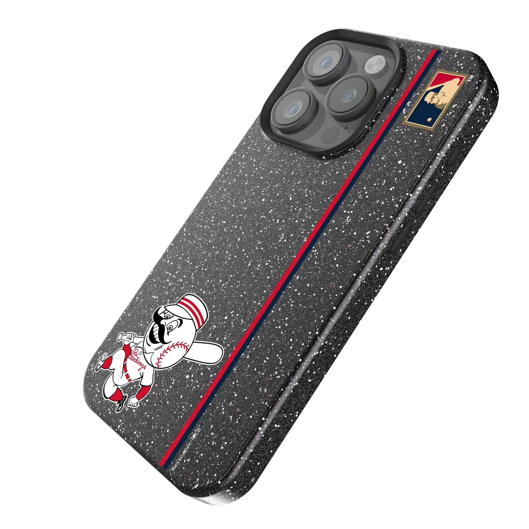 Cincinnati Reds 1953-1967 - Cooperstown Collection Sidebar iPhone Bling Phone Case for Apple iPhone - Isometric View