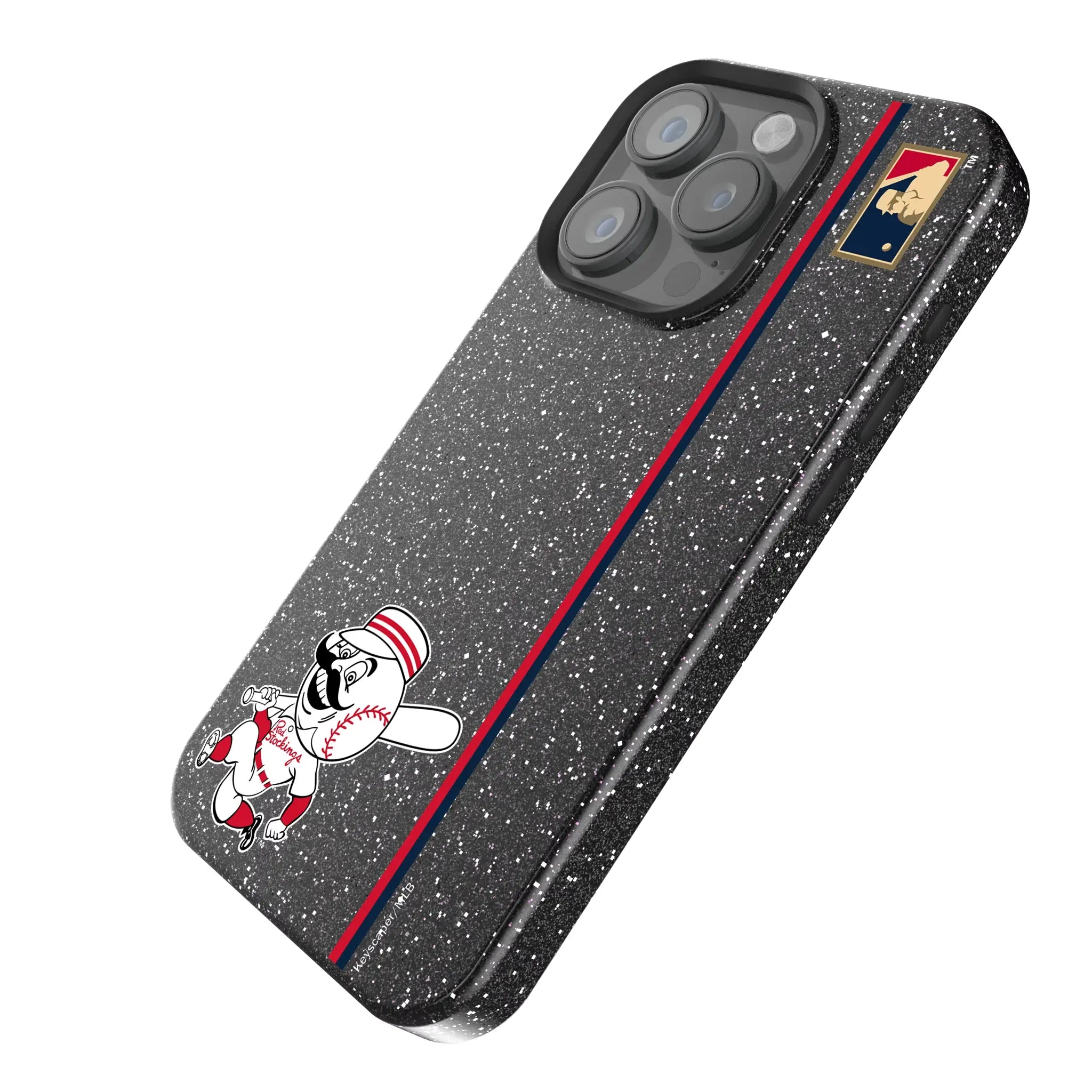 Cincinnati Reds 1953-1967 - Cooperstown Collection Sidebar iPhone Bling Phone Case for Apple iPhone - Isometric View