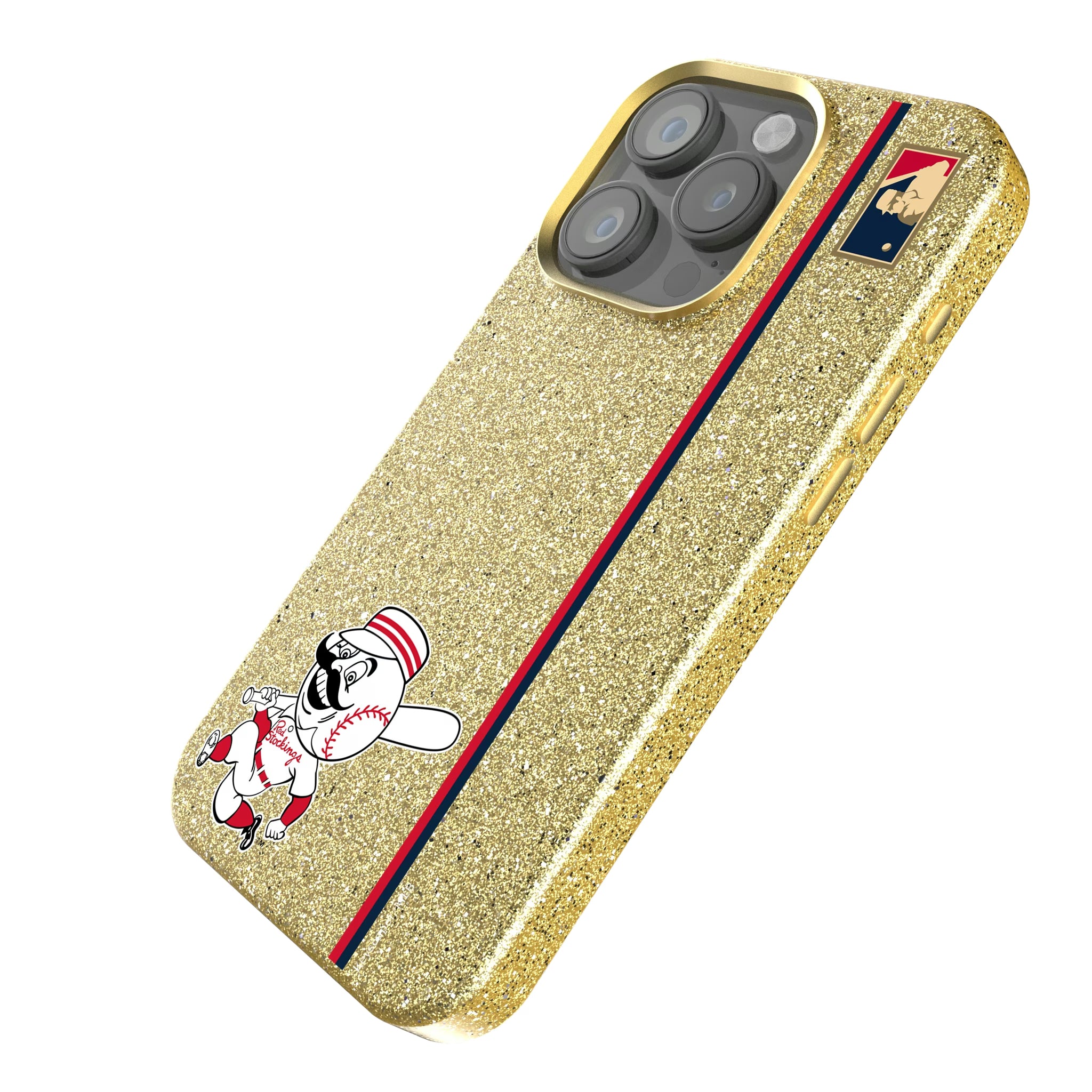 Cincinnati Reds 1953-1967 - Cooperstown Collection Sidebar iPhone Bling Phone Case for Apple iPhone - Isometric View