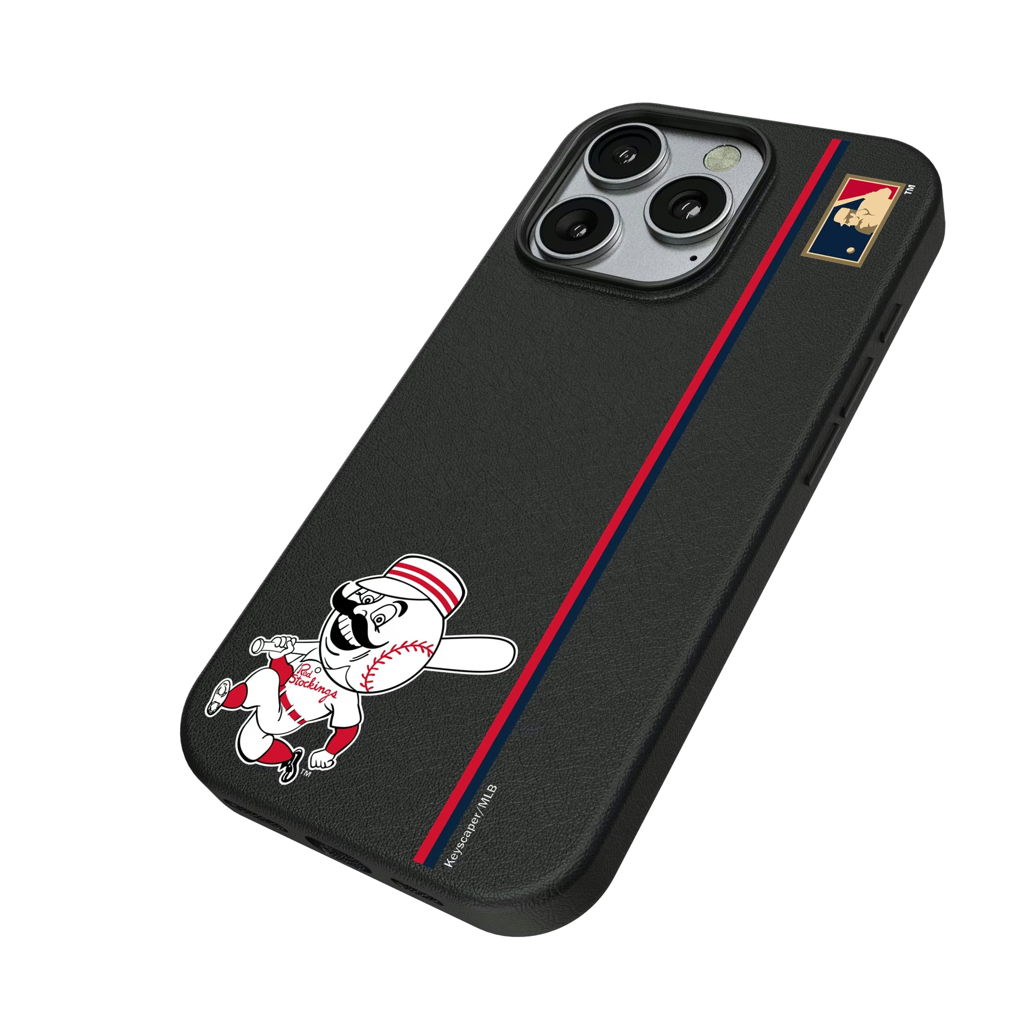 Cincinnati Reds 1953-1967 - Cooperstown Collection Sidebar iPhone MagSafe Compatible Phone Case for Apple iPhone - Isometric View