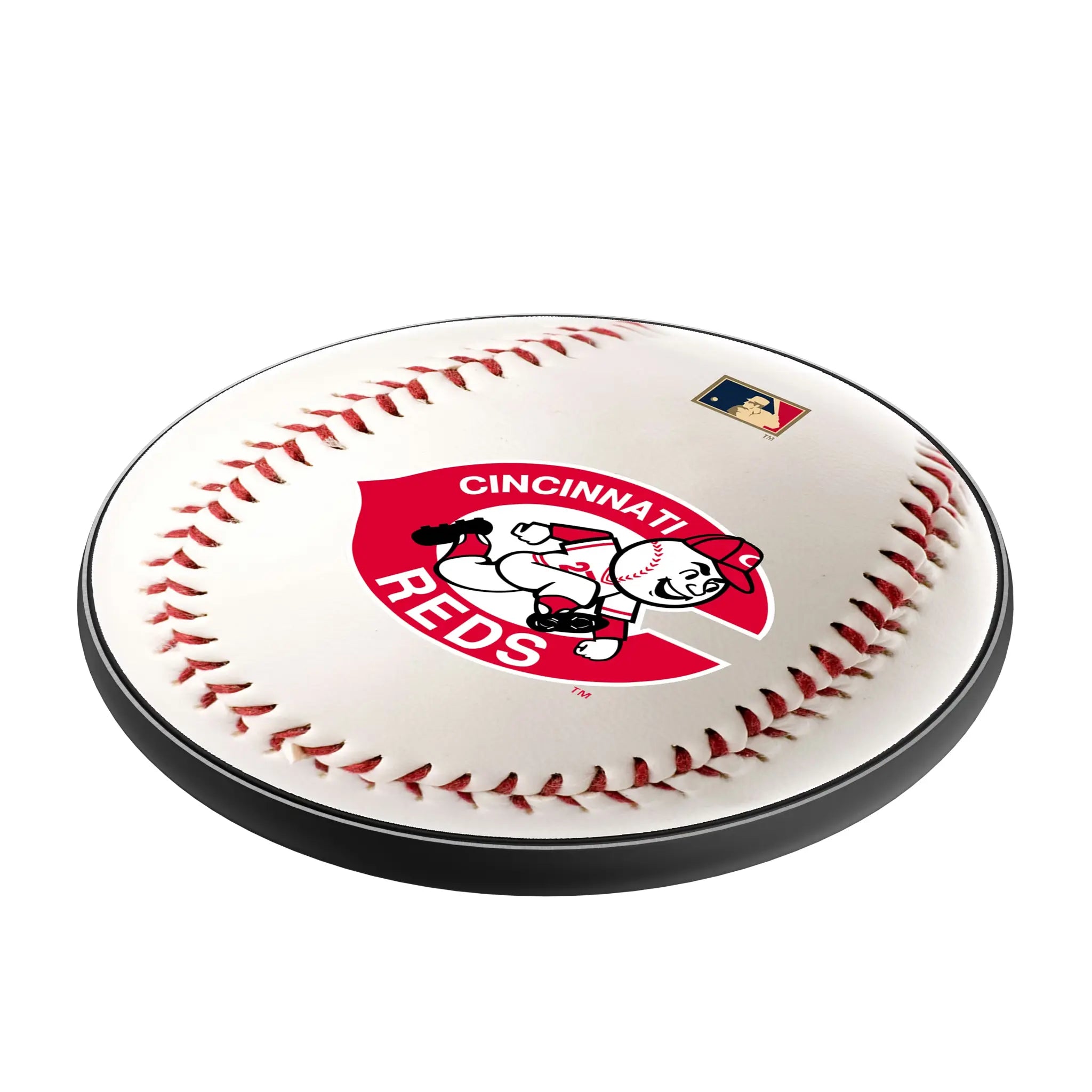 Cincinnati Reds 1974-1992 - Cooperstown Collection Baseball 15-Watt Wireless Charger - Isometric View