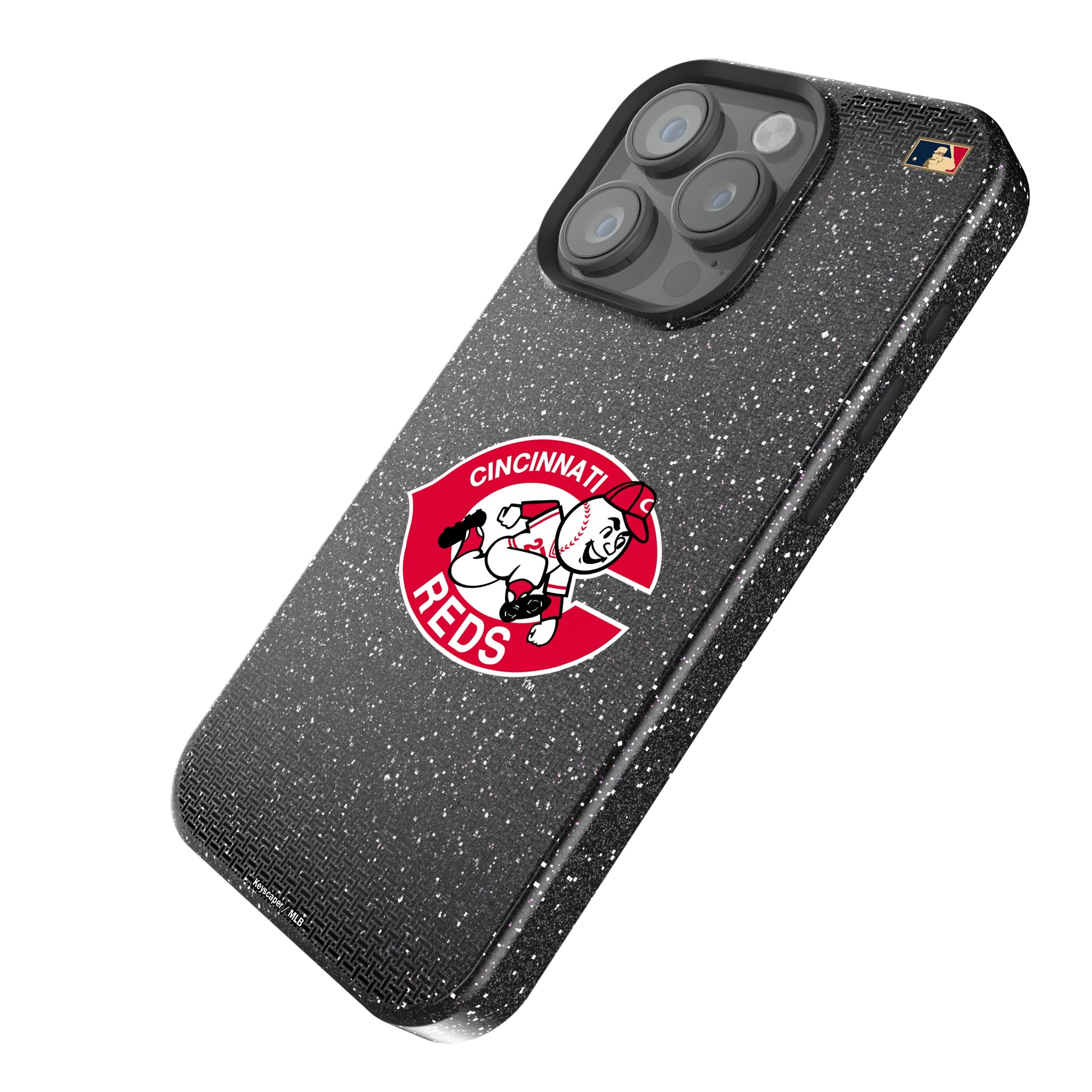 Cincinnati Reds 1974-1992 - Cooperstown Collection Linen iPhone Bling Phone Case for Apple iPhone - Isometric View