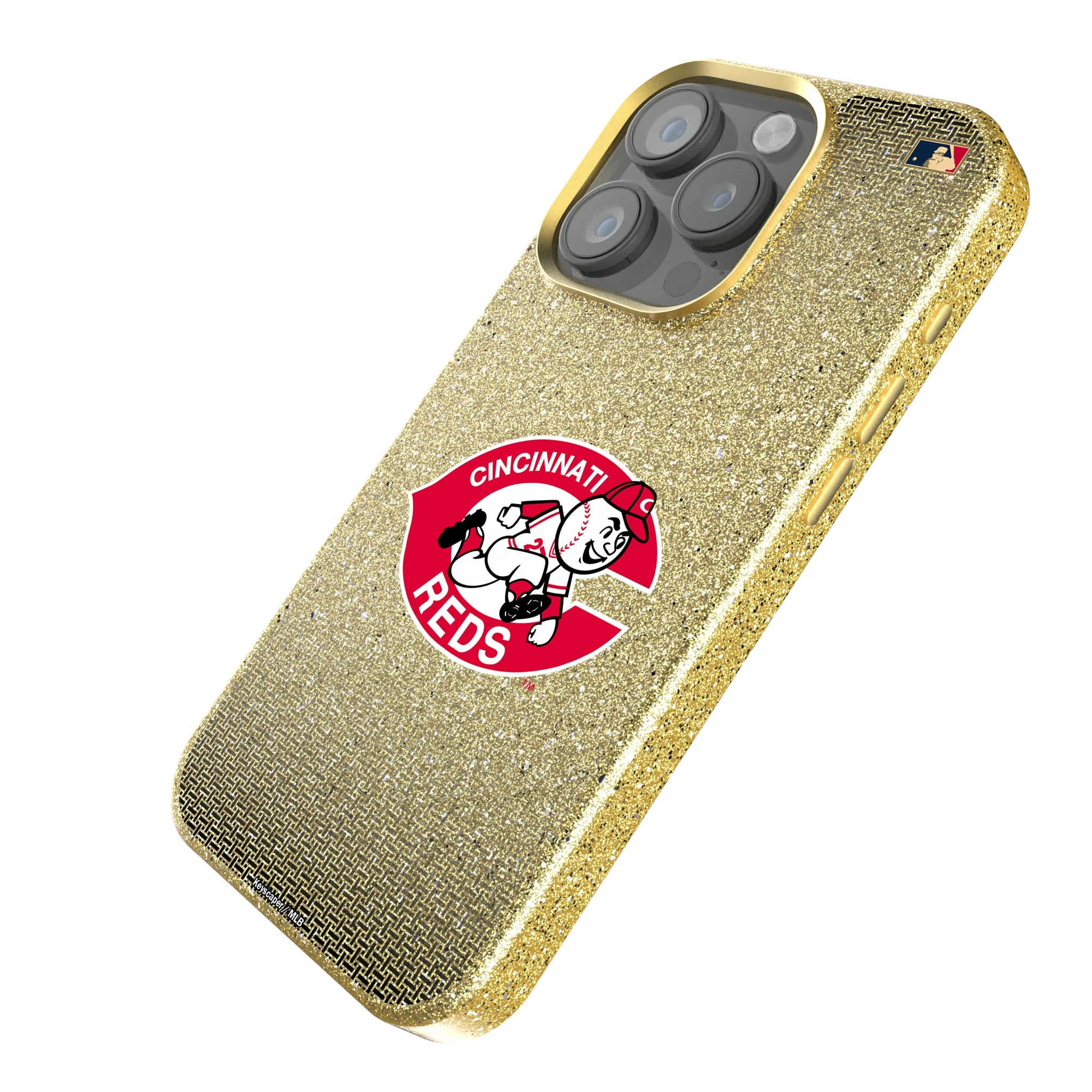Cincinnati Reds 1974-1992 - Cooperstown Collection Linen iPhone Bling Phone Case for Apple iPhone - Isometric View