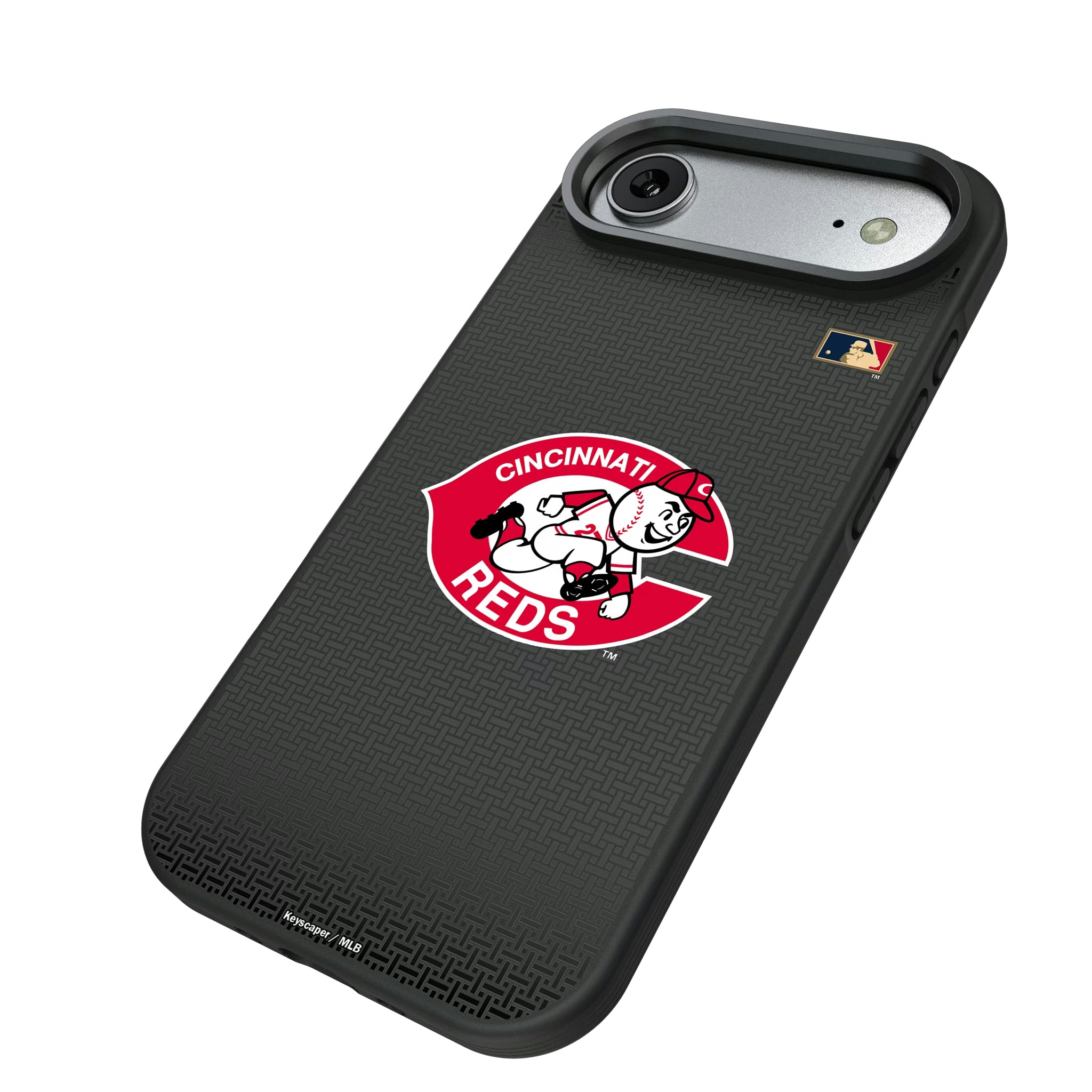 Cincinnati Reds 1974-1992 - Cooperstown Collection Linen iPhone Bump Phone Case for Apple iPhone - Isometric View#Device_iPhone Air