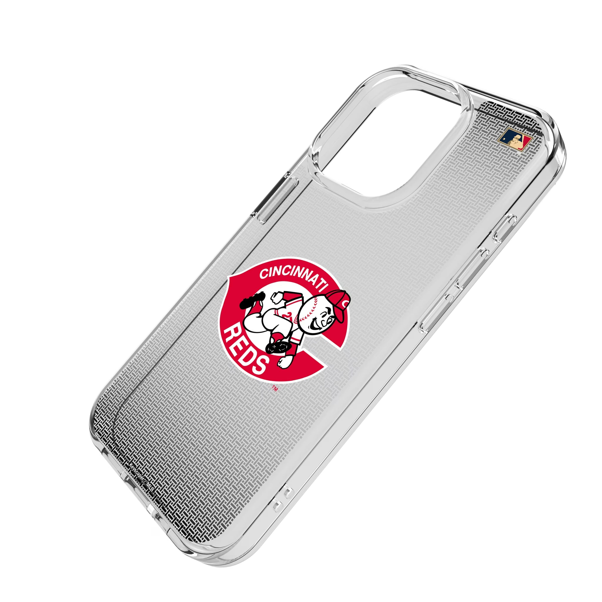 Cincinnati Reds 1974-1992 - Cooperstown Collection Linen iPhone Clear Phone Case for Apple iPhone - Isometric View