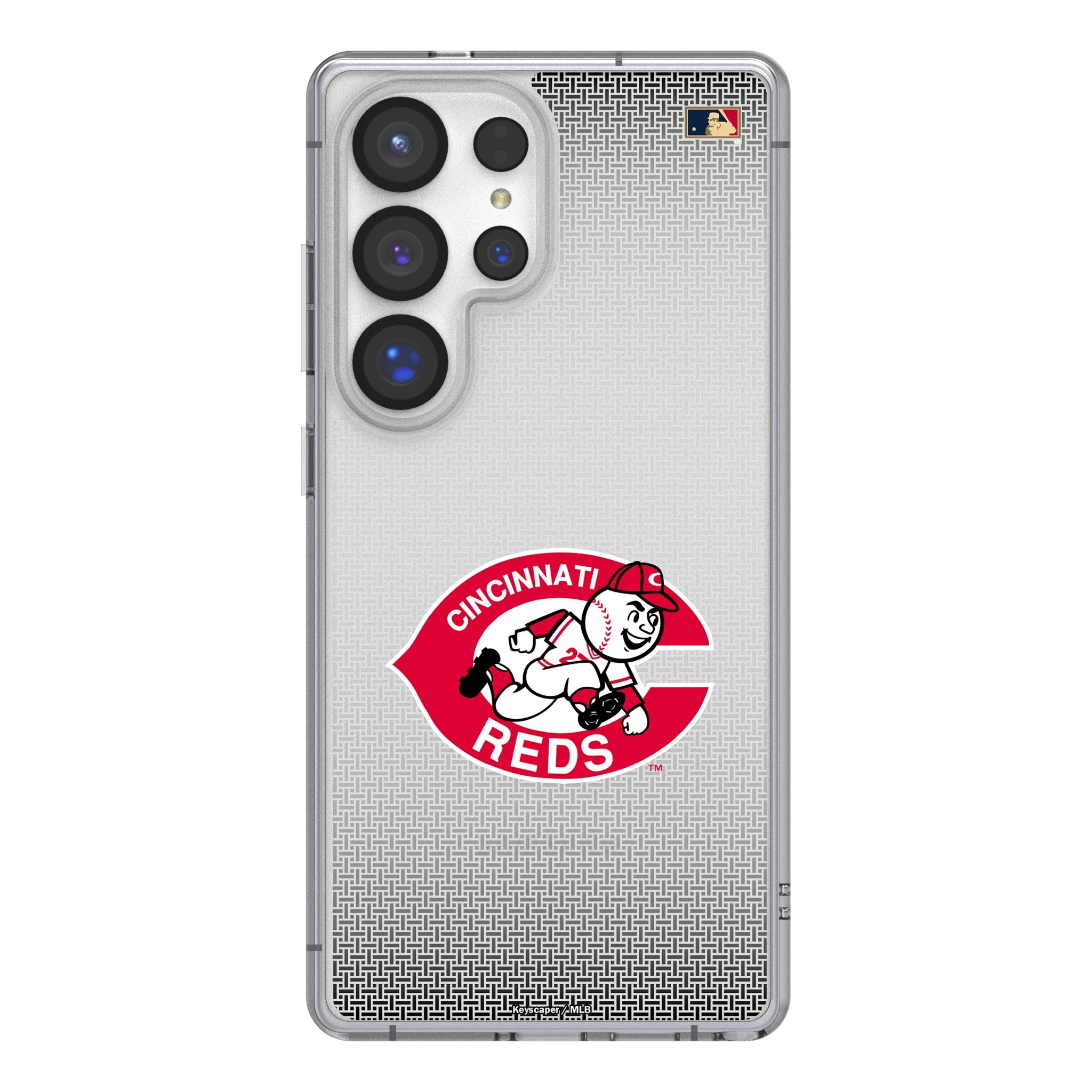 Cincinnati Reds 1974-1992 - Cooperstown Collection Linen Galaxy Clear Phone Case for Samsung Galaxy