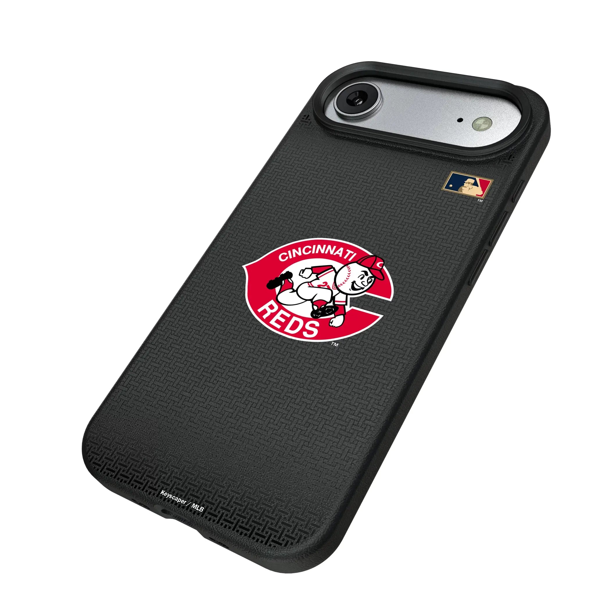 Cincinnati Reds 1974-1992 - Cooperstown Collection Linen iPhone MagSafe Compatible Phone Case for Apple iPhone - Isometric View#Device_iPhone Air
