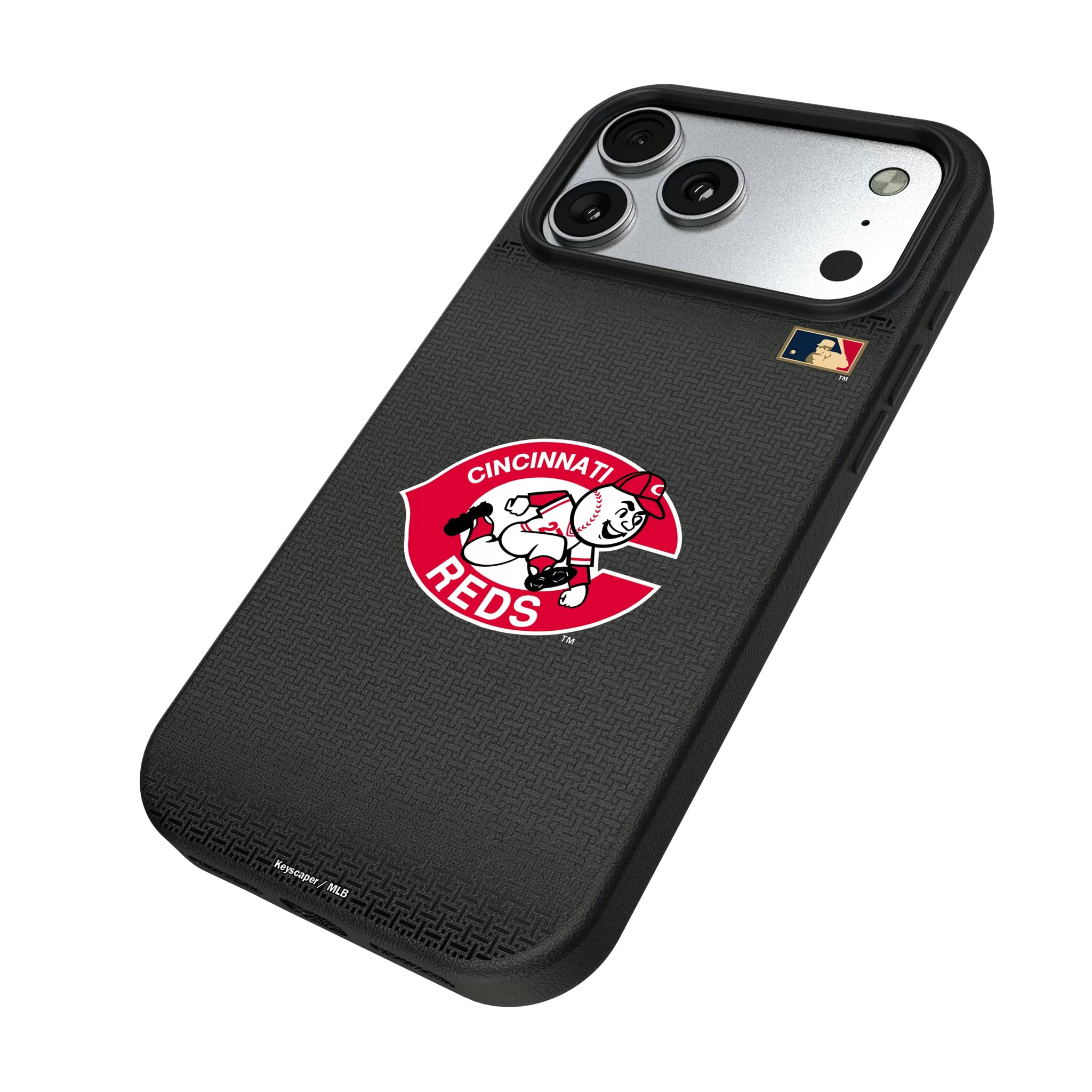 Cincinnati Reds 1974-1992 - Cooperstown Collection Linen iPhone MagSafe Compatible Phone Case for Apple iPhone - Isometric View#Device_iPhone 17 Pro Max