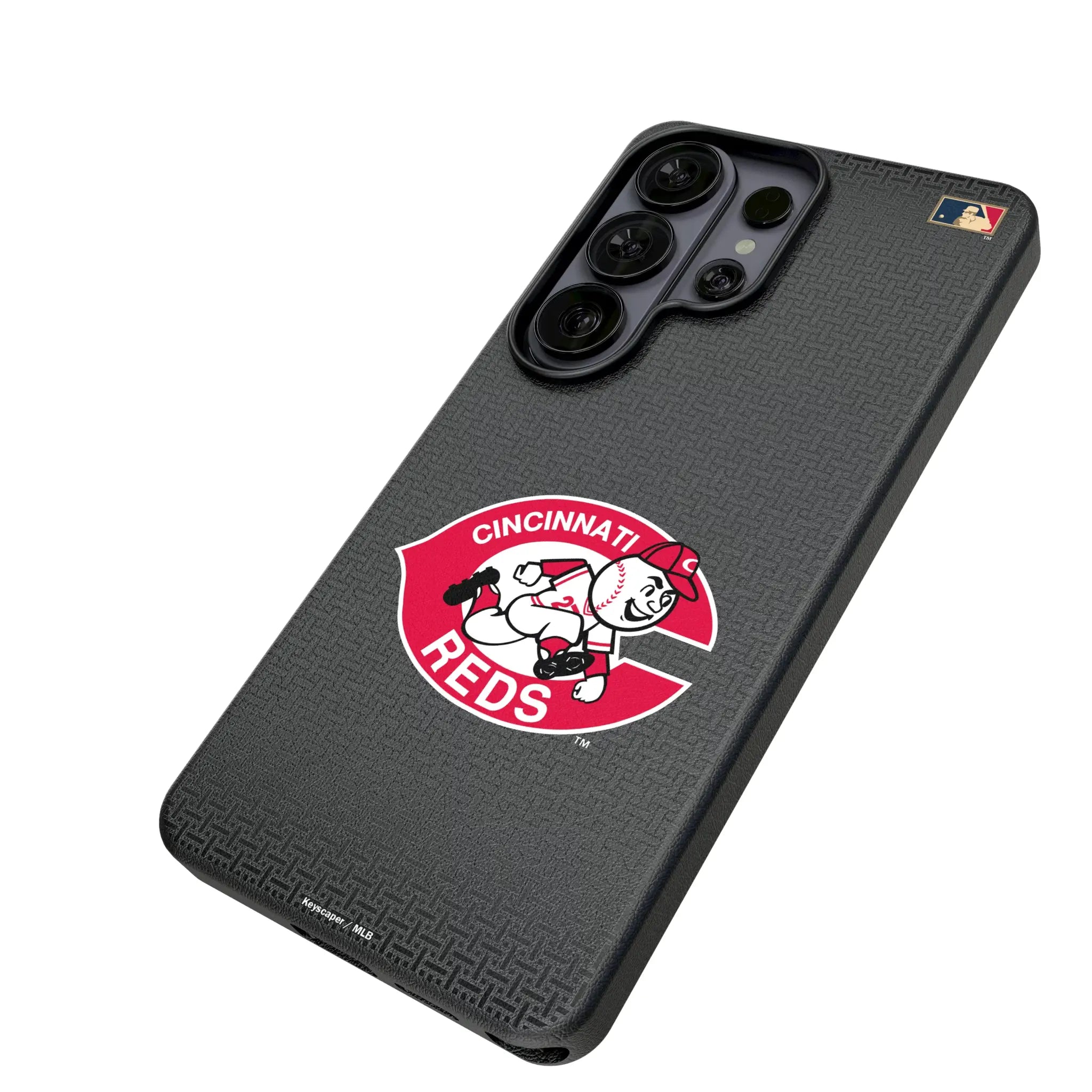 Cincinnati Reds 1974-1992 - Cooperstown Collection Linen Galaxy MagSafe Compatible Phone Case for Samsung Galaxy - Isometric View#Device_Galaxy S26 Ultra