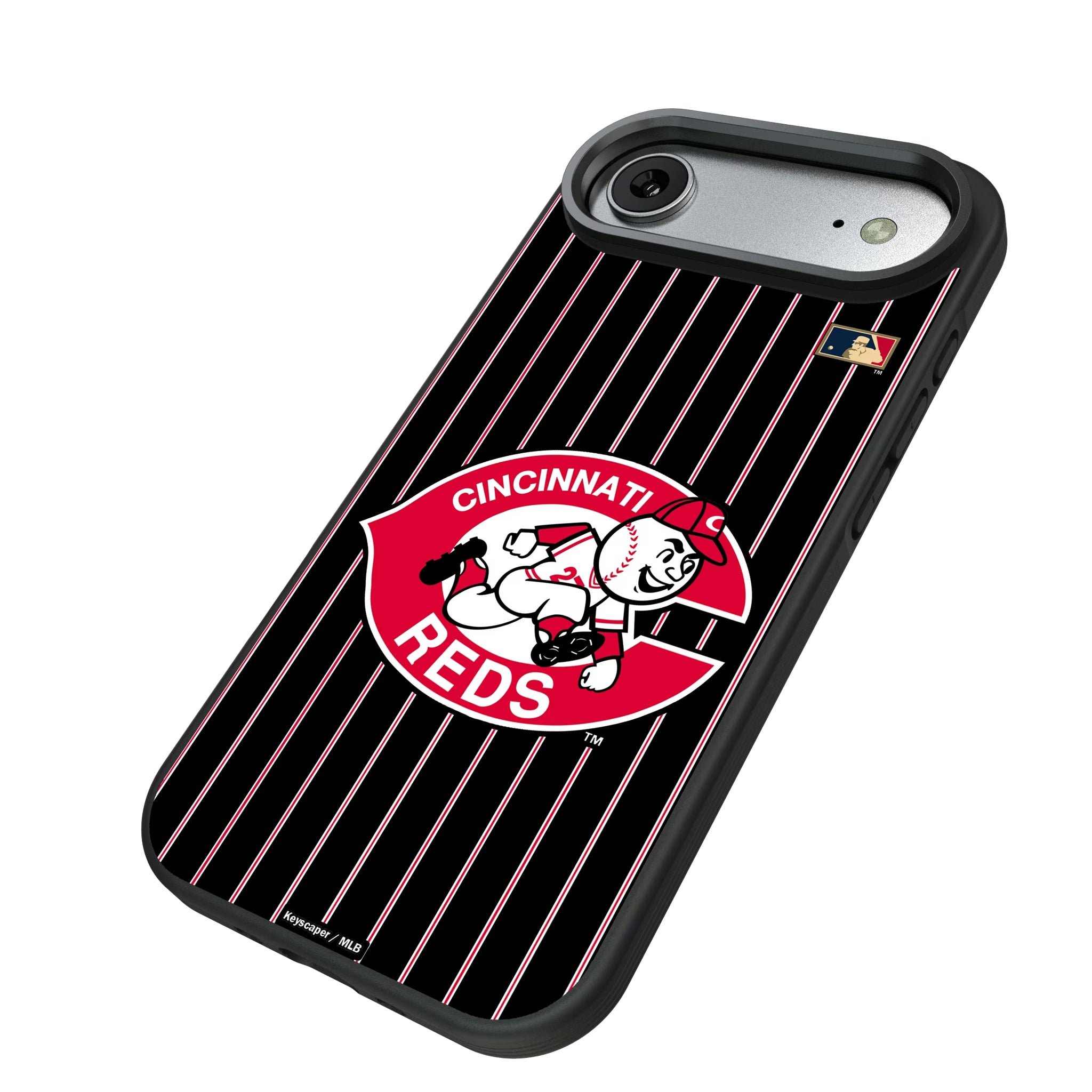 Cincinnati Reds 1974-1992 - Cooperstown Collection Pinstripe iPhone Bump Phone Case for Apple iPhone - Isometric View#Device_iPhone Air