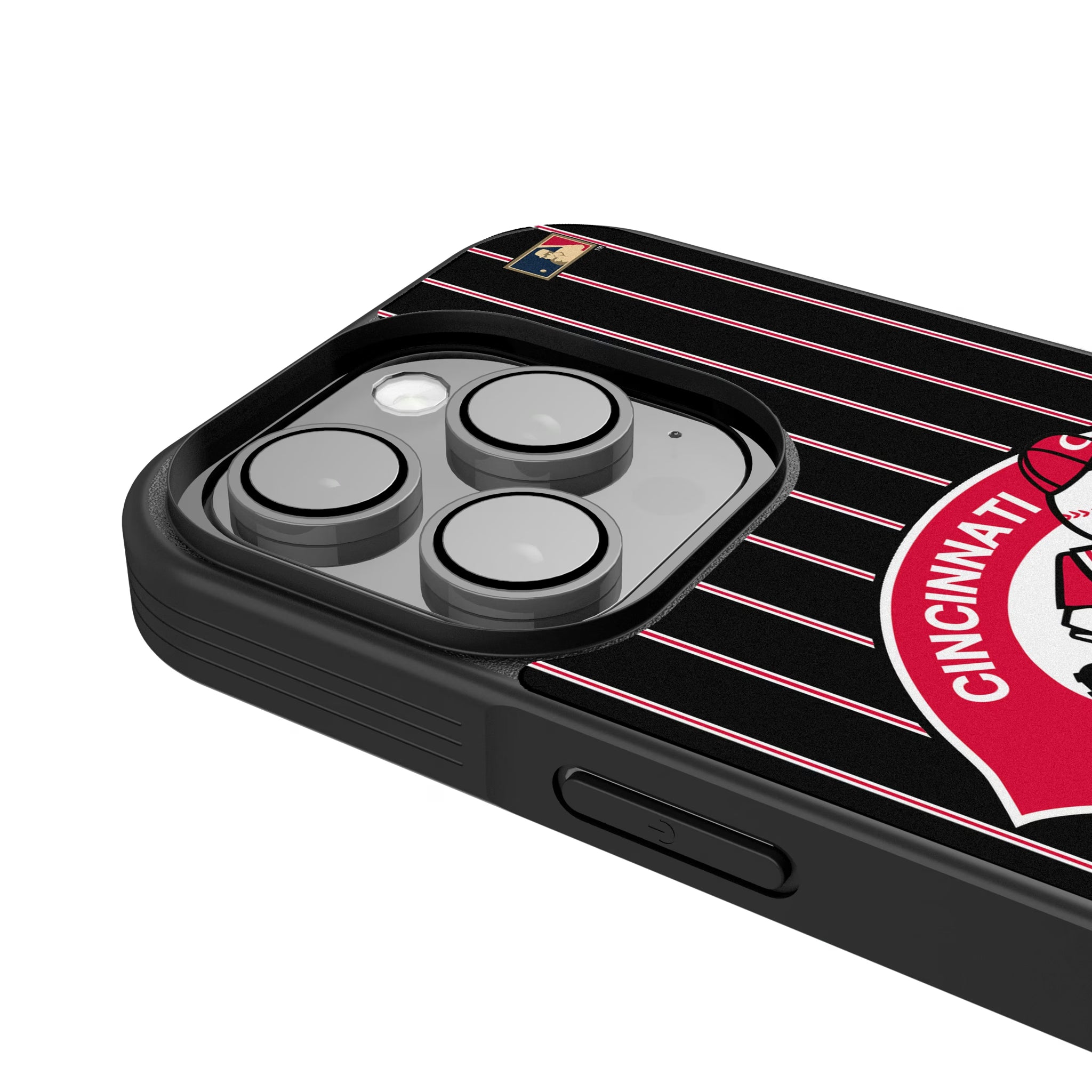 Cincinnati Reds 1974-1992 - Cooperstown Collection Pinstripe iPhone Bump Phone Case for Apple iPhone - Detail