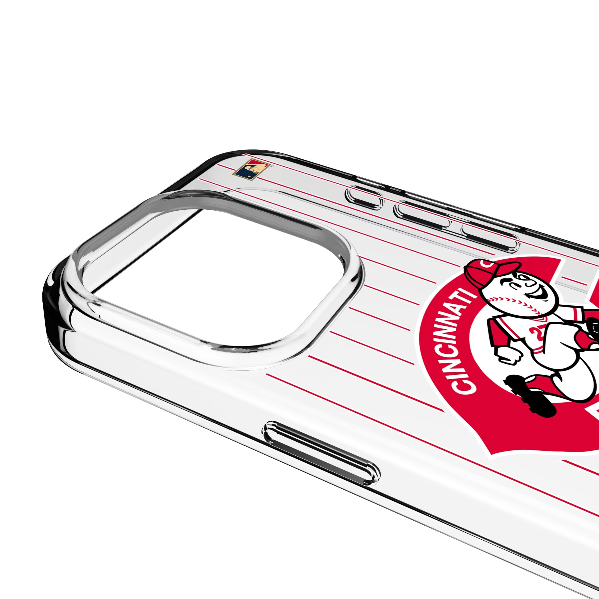 Cincinnati Reds 1974-1992 - Cooperstown Collection Pinstripe iPhone Clear Phone Case for Apple iPhone - Detail