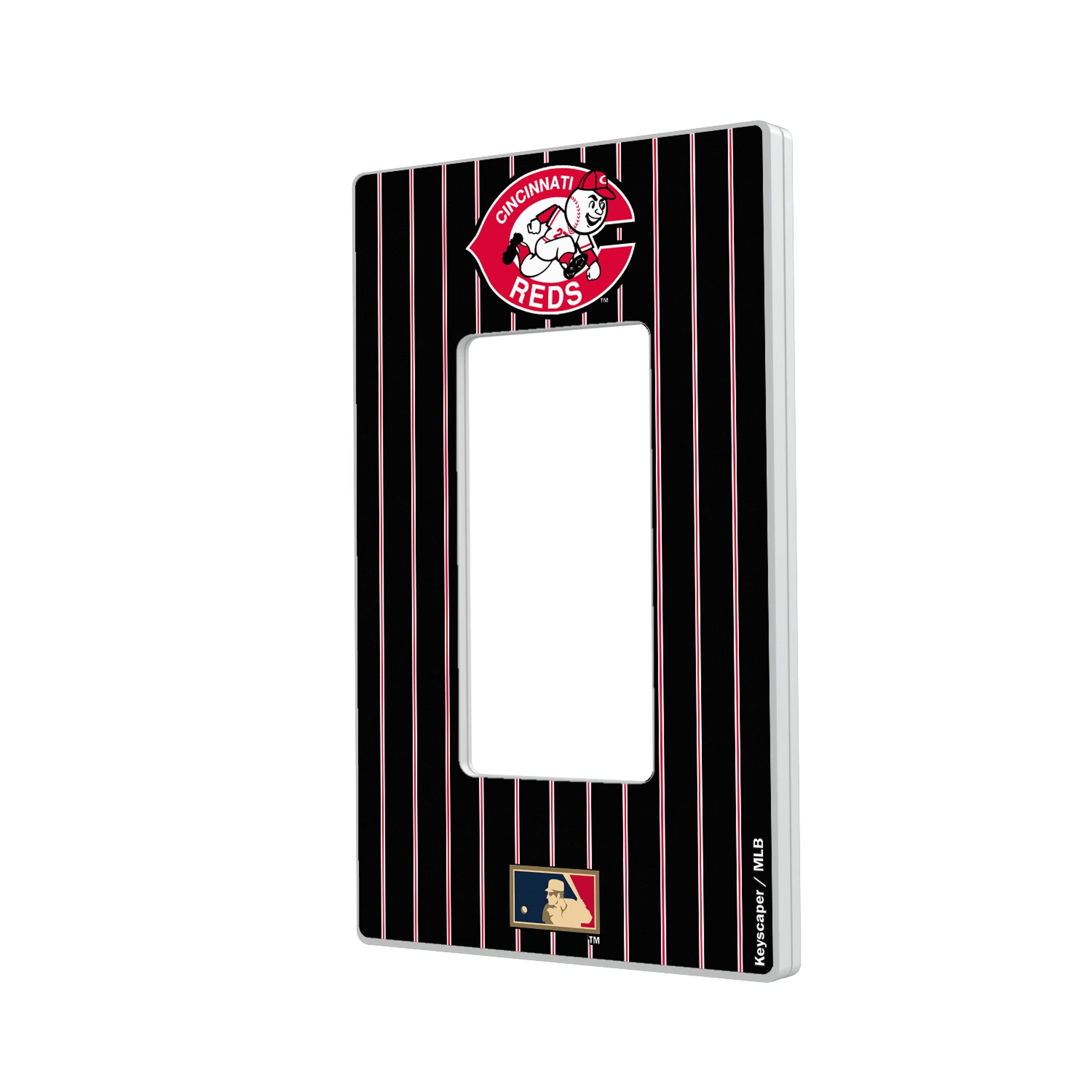 Cincinnati Reds 1974-1992 - Cooperstown Collection Pinstripe Hidden-Screw Light Switch Plate#Style_Single Rocker