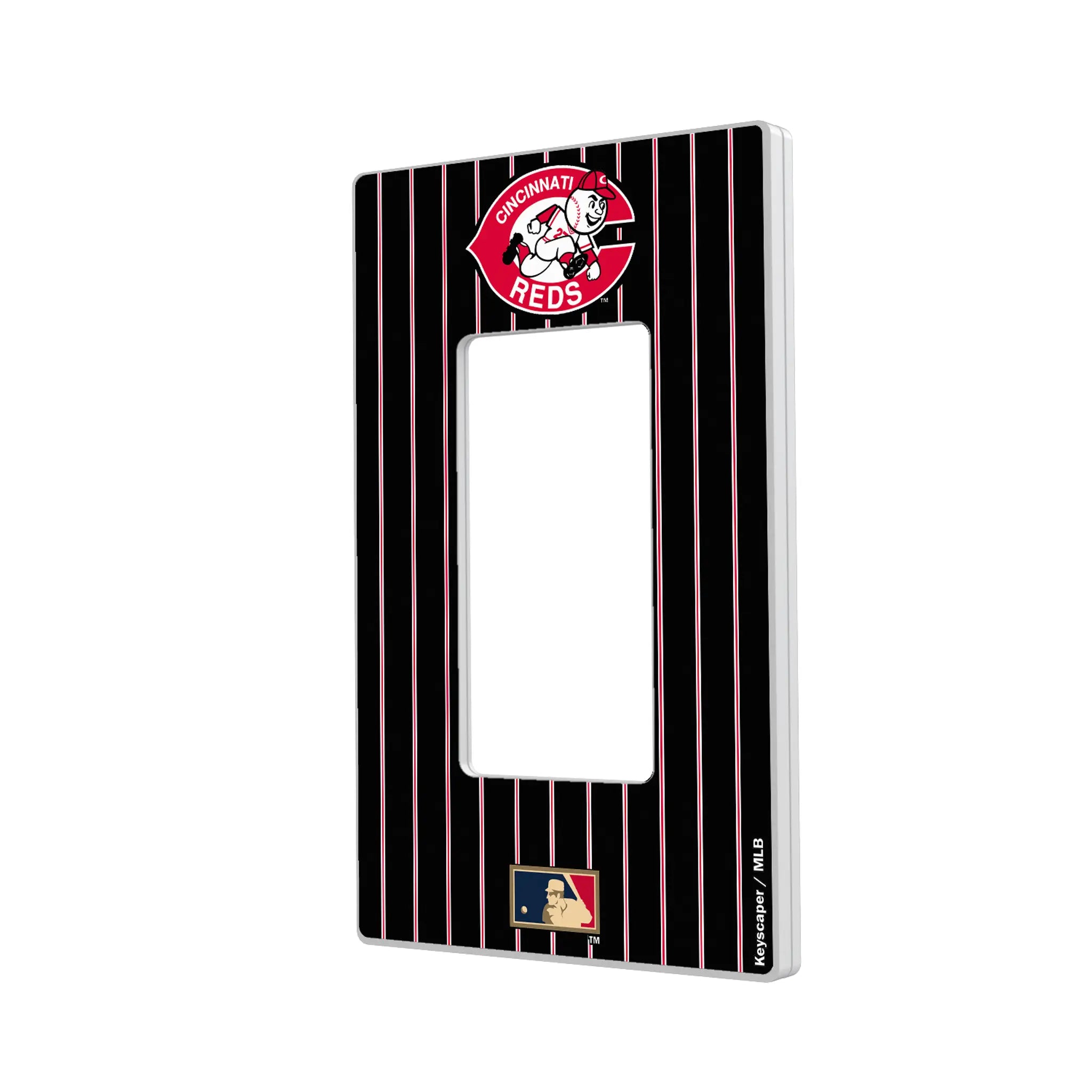 Cincinnati Reds 1974-1992 - Cooperstown Collection Pinstripe Hidden-Screw Light Switch Plate#Style_Single Rocker