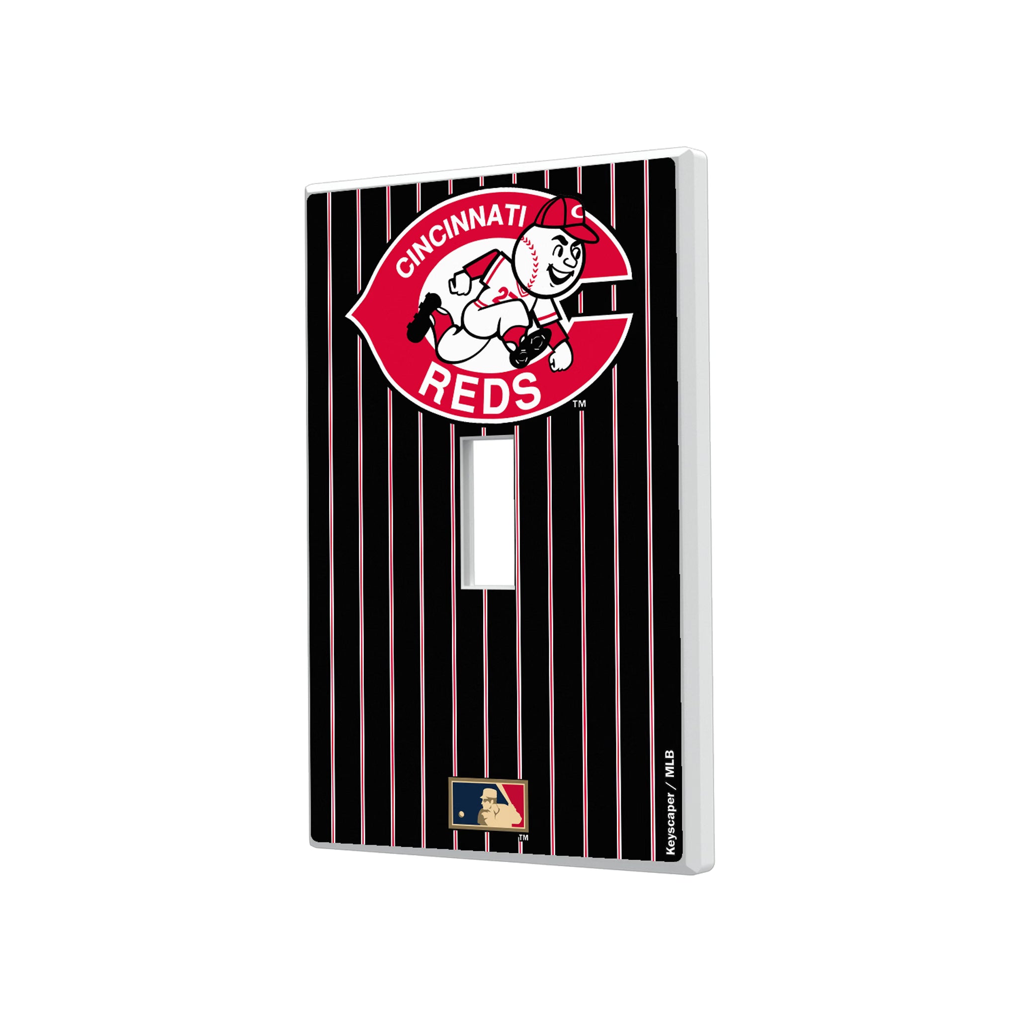 Cincinnati Reds 1974-1992 - Cooperstown Collection Pinstripe Hidden-Screw Light Switch Plate#Style_Single Toggle