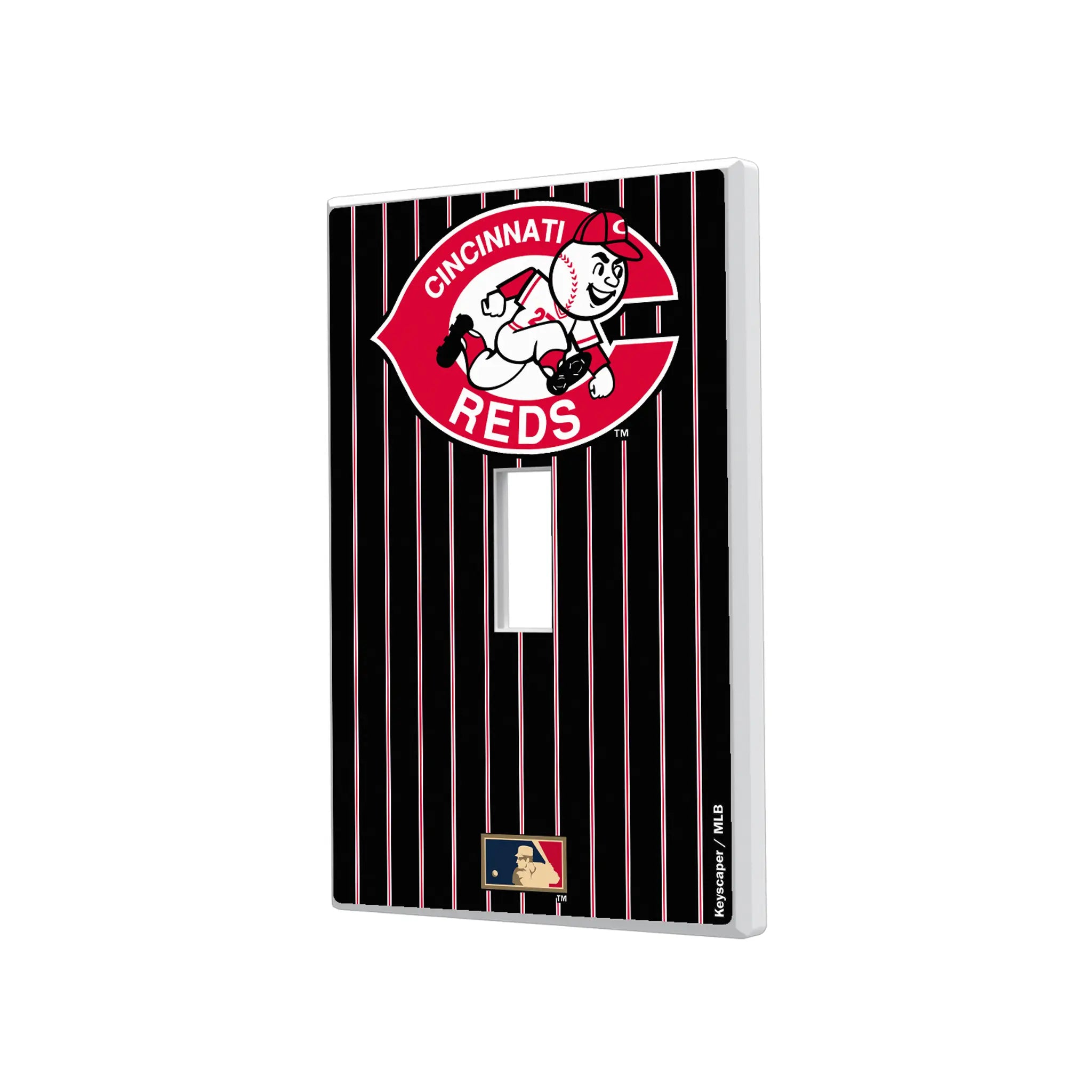 Cincinnati Reds 1974-1992 - Cooperstown Collection Pinstripe Hidden-Screw Light Switch Plate#Style_Single Toggle