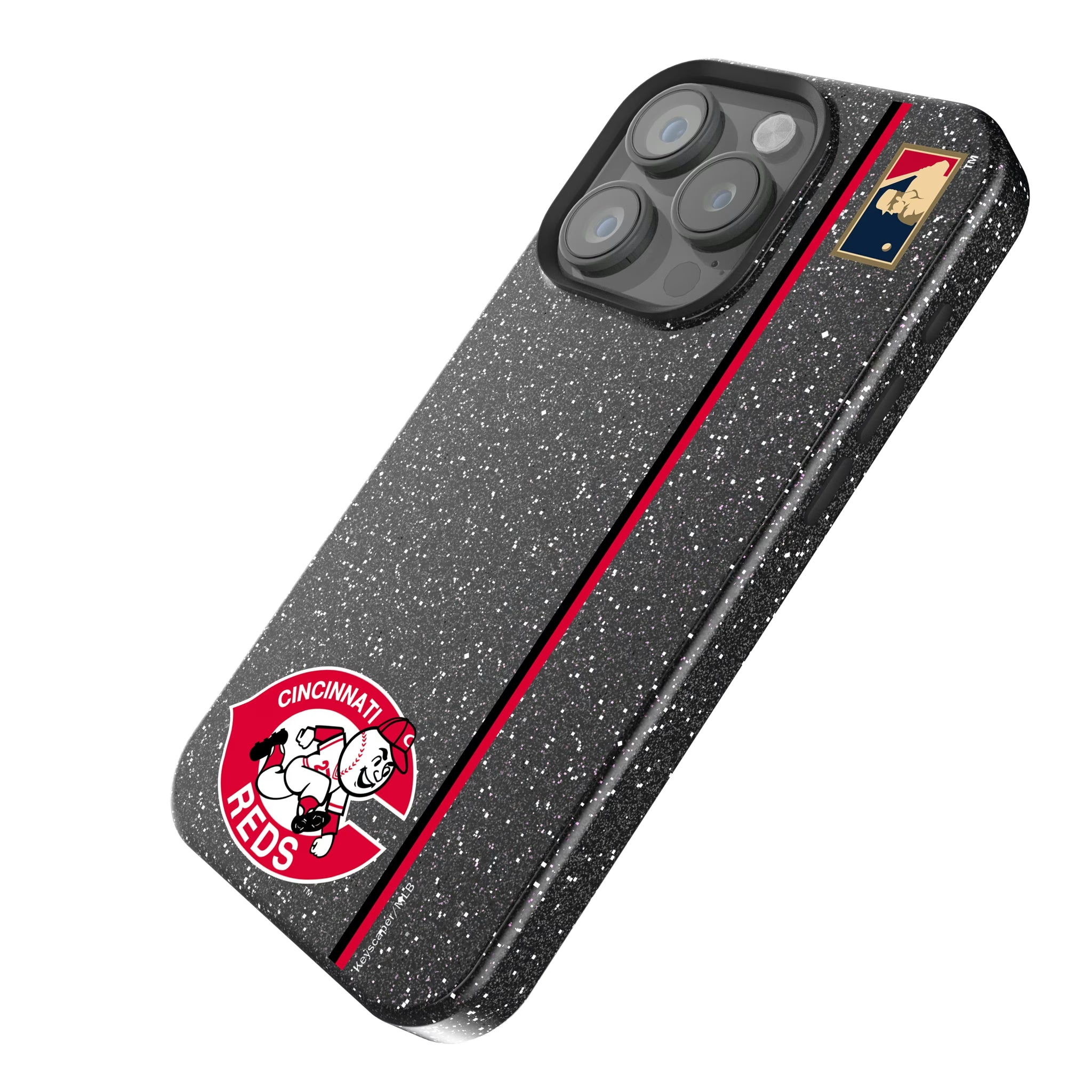 Cincinnati Reds 1974-1992 - Cooperstown Collection Sidebar iPhone Bling Phone Case for Apple iPhone - Isometric View