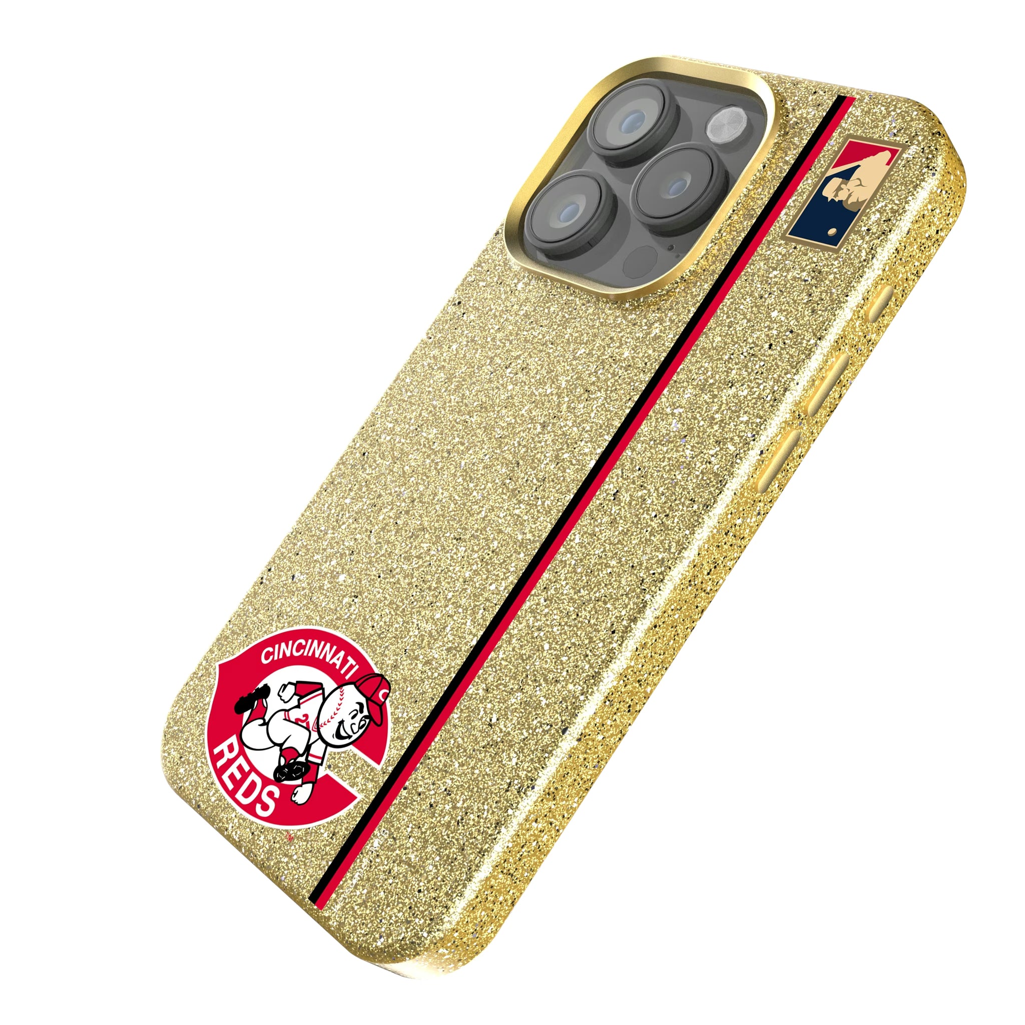 Cincinnati Reds 1974-1992 - Cooperstown Collection Sidebar iPhone Bling Phone Case for Apple iPhone - Isometric View