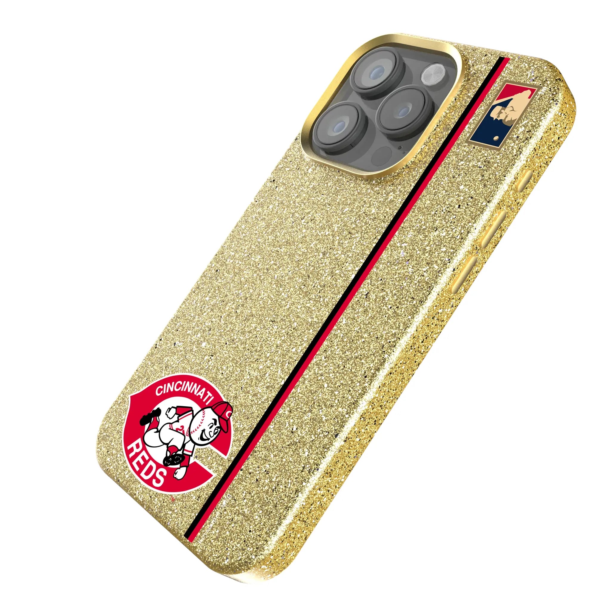 Cincinnati Reds 1974-1992 - Cooperstown Collection Sidebar iPhone Bling Phone Case for Apple iPhone - Isometric View