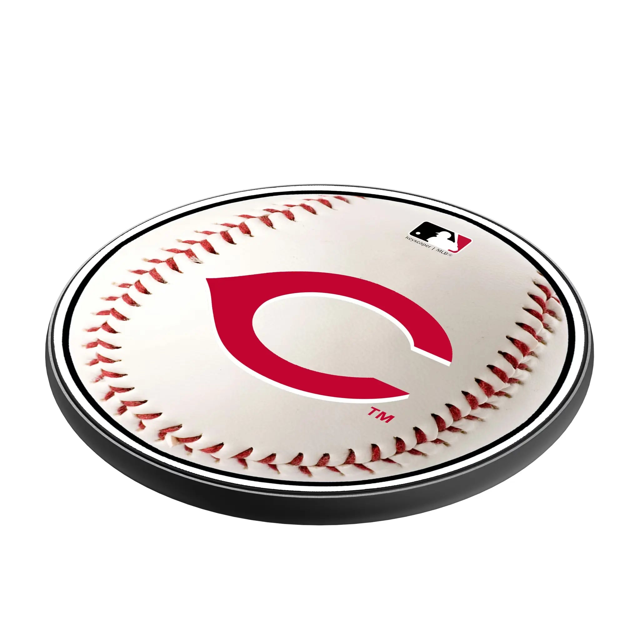 Cincinnati Reds Baseball 15-Watt Wireless Charger - Isometric View