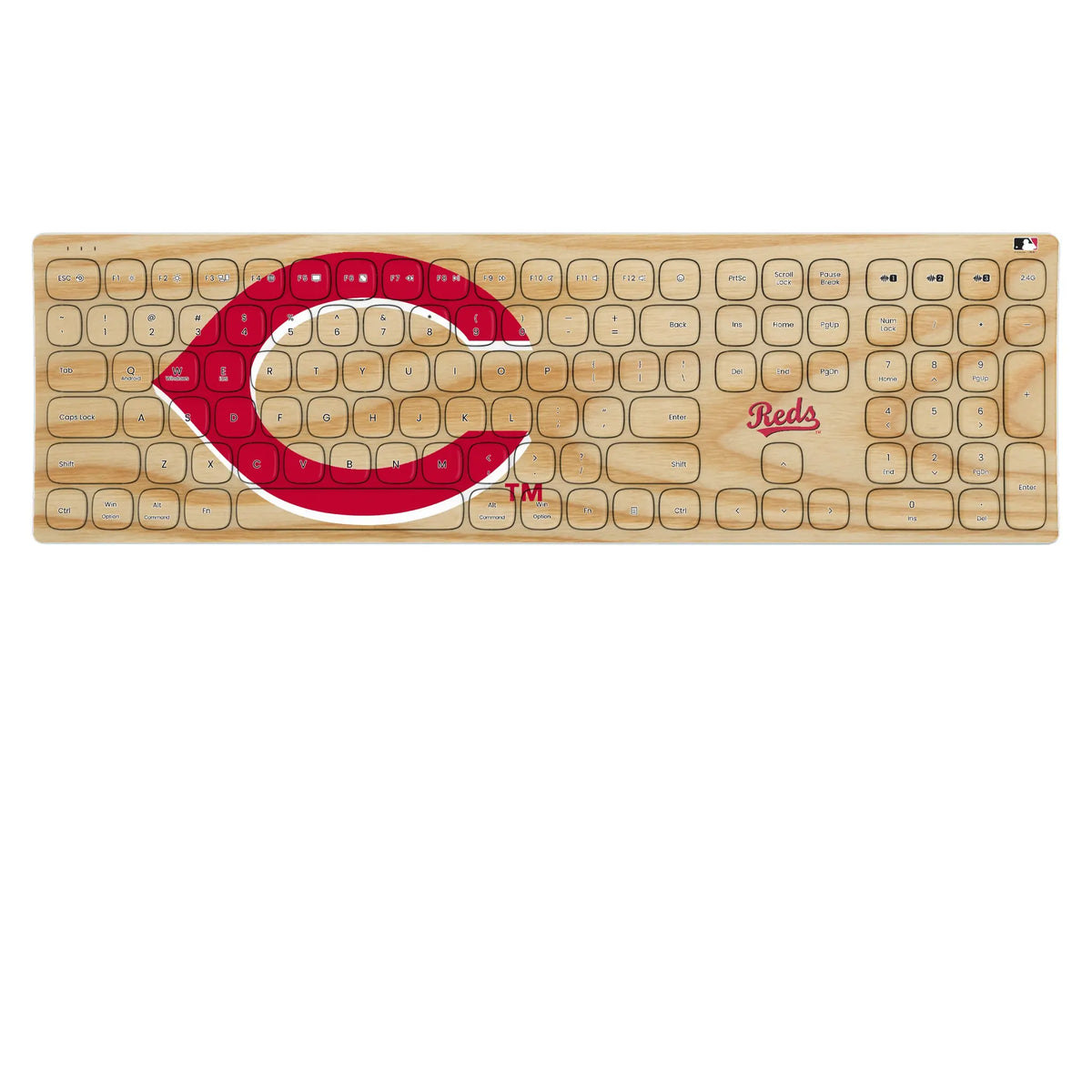 Cincinnati Reds Baseball Bat KKB605 Curved Wireless Keyboard