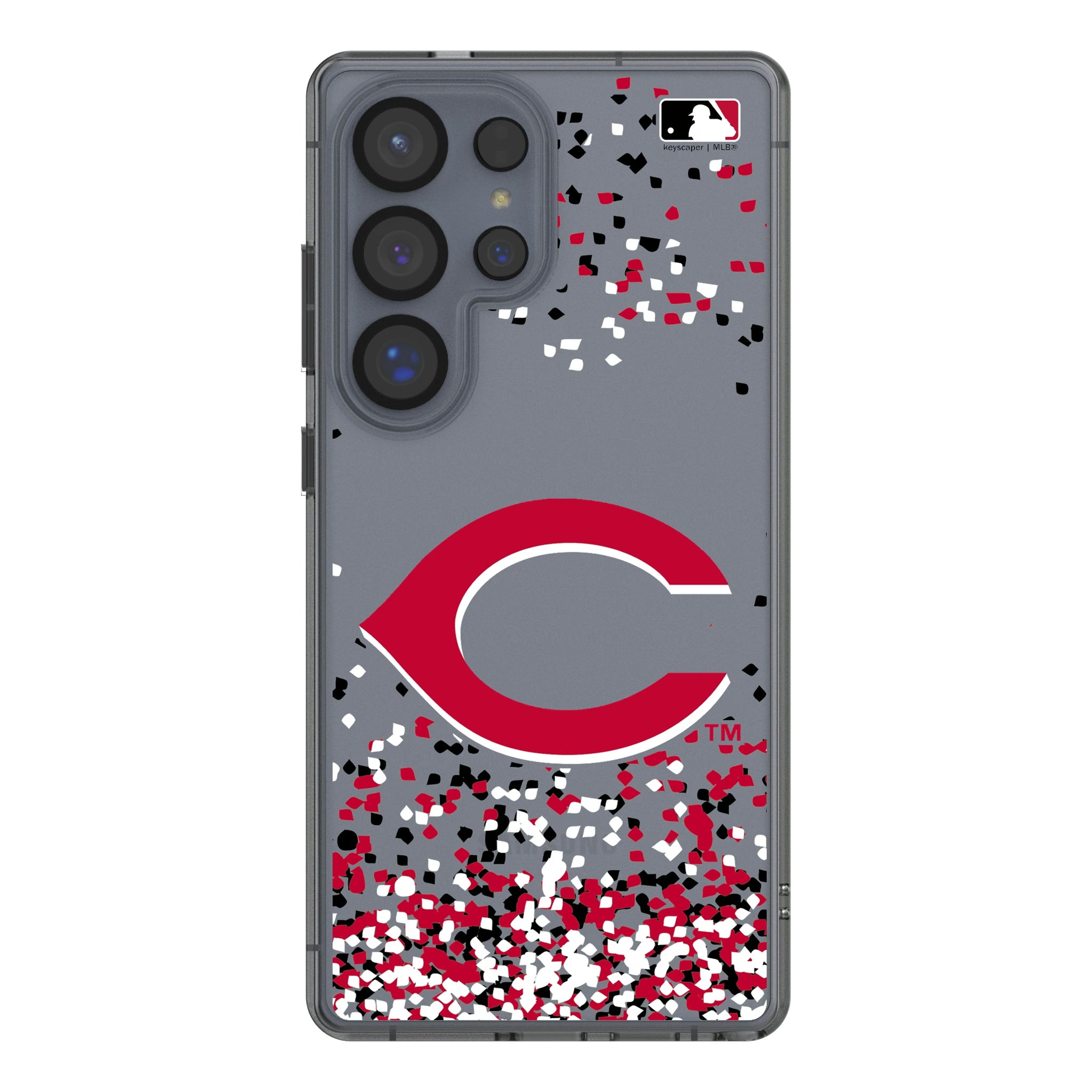 Cincinnati Reds Confetti Galaxy Clear Phone Case for Samsung Galaxy