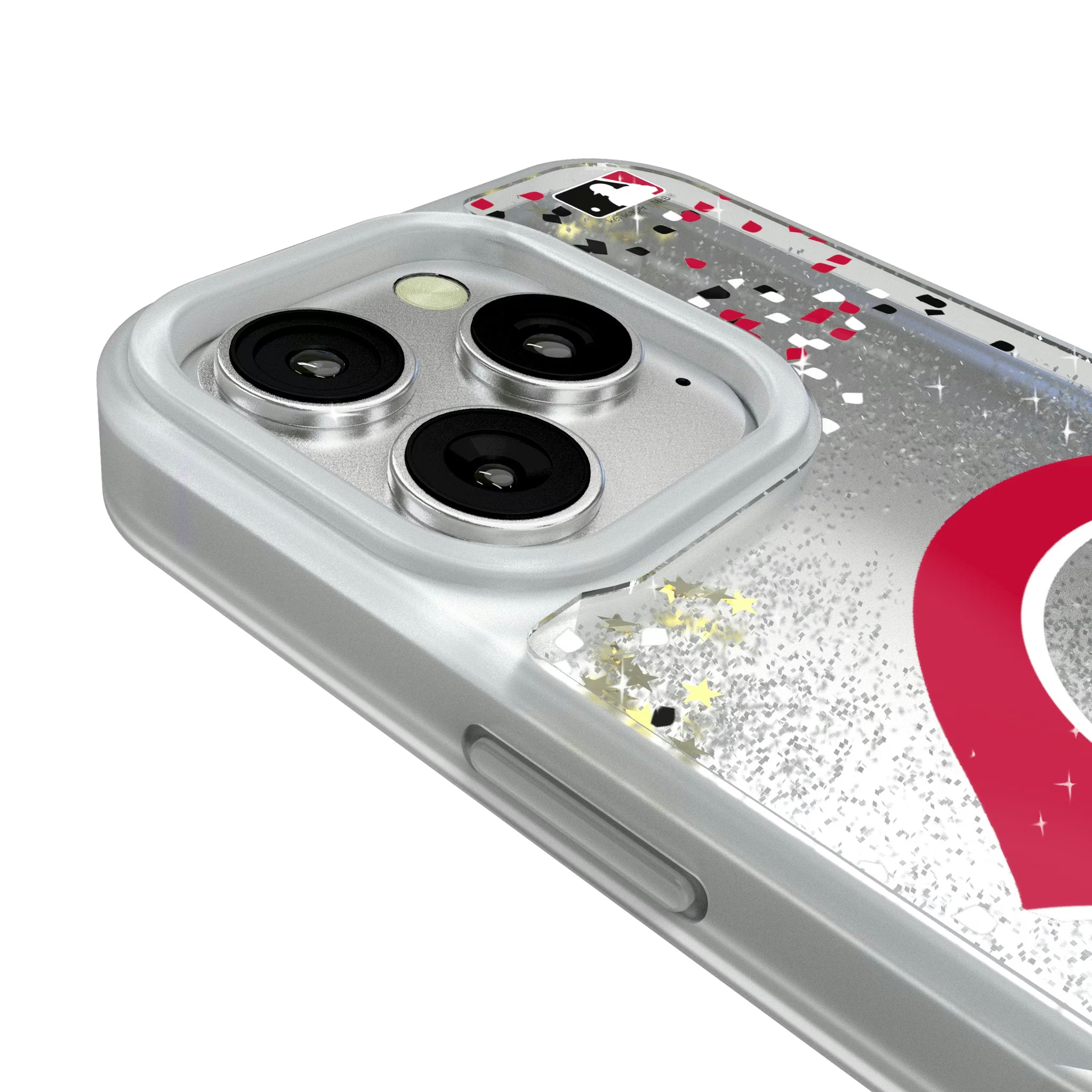 Cincinnati Reds Confetti iPhone Glitter Phone Case for Apple iPhone - Detail#Device_iPhone 16 Pro