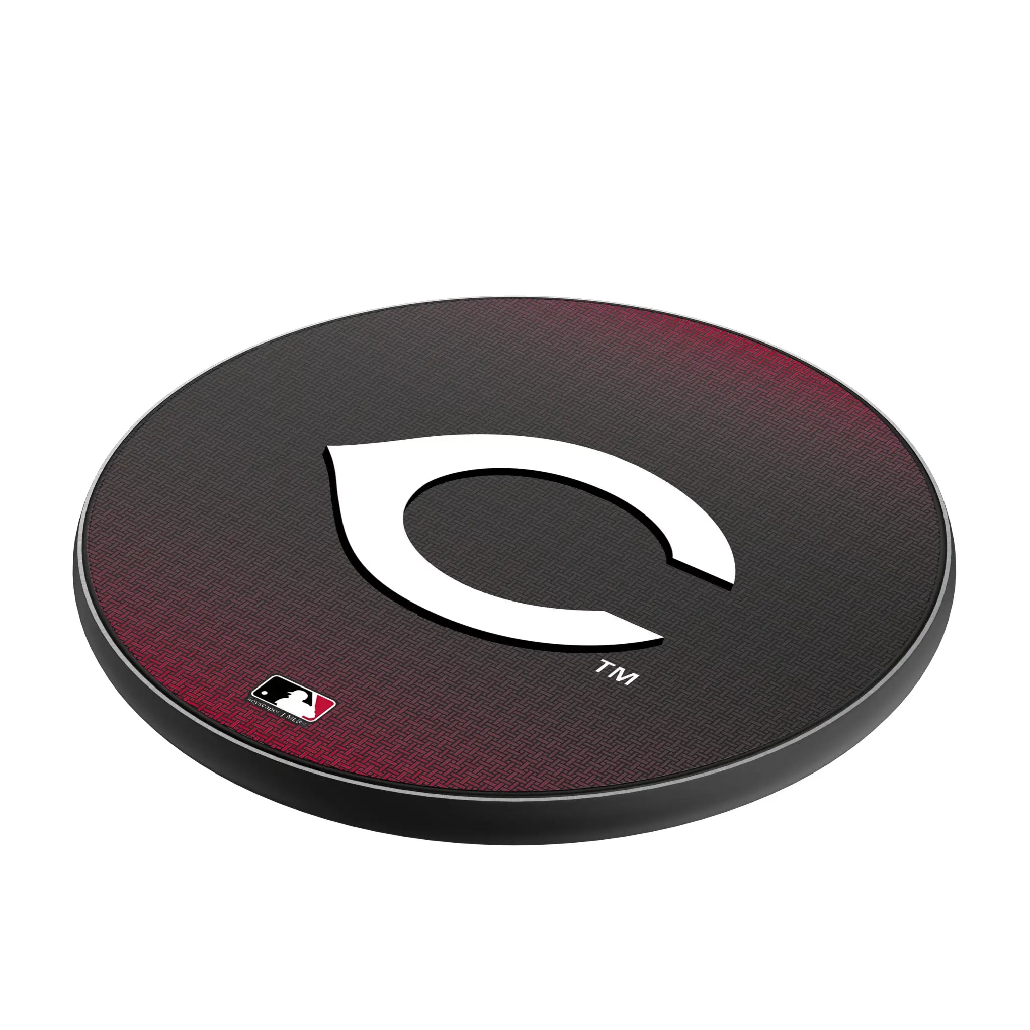 Cincinnati Reds Linen 15-Watt Wireless Charger - Isometric View