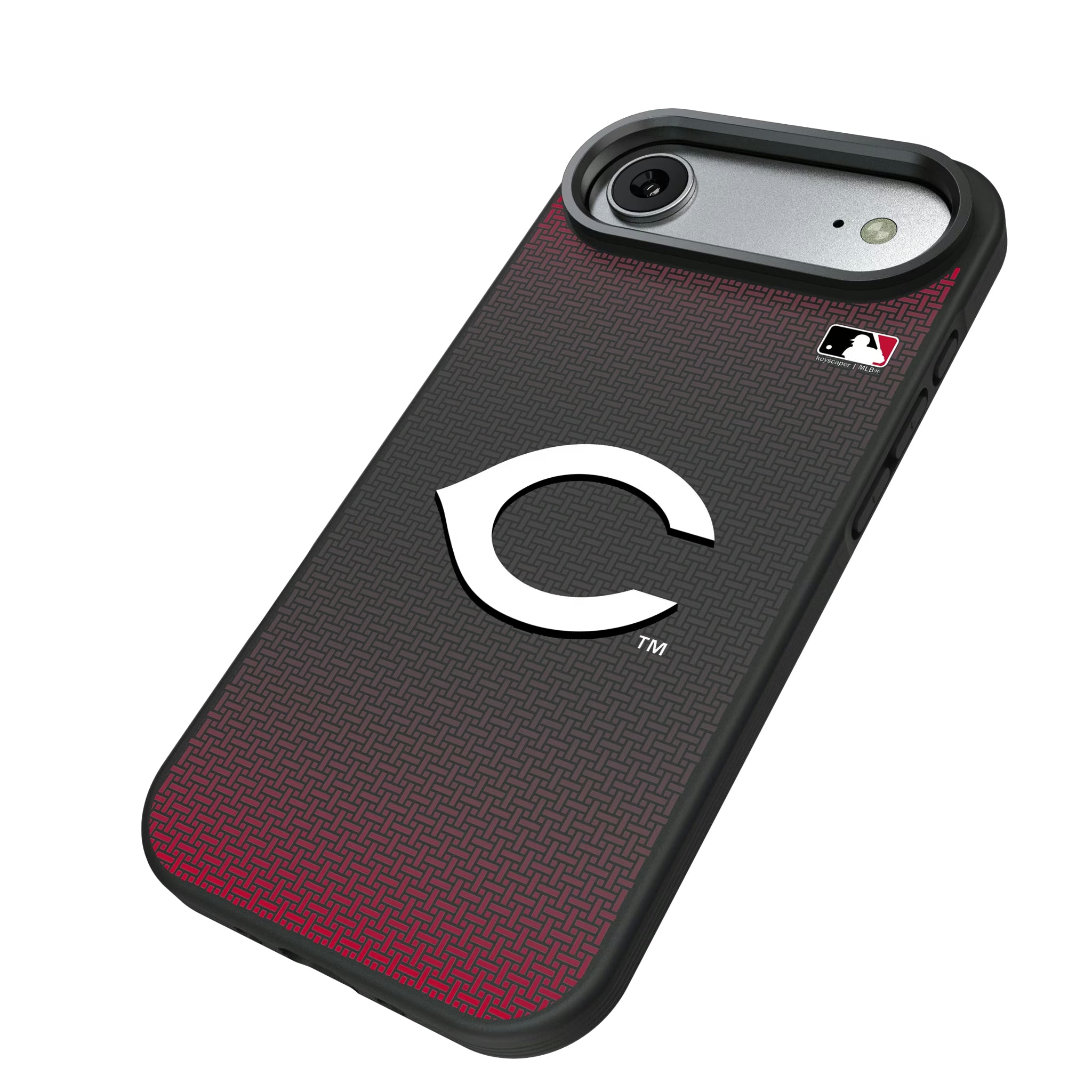 Cincinnati Reds Linen iPhone Bump Phone Case for Apple iPhone - Isometric View#Device_iPhone Air