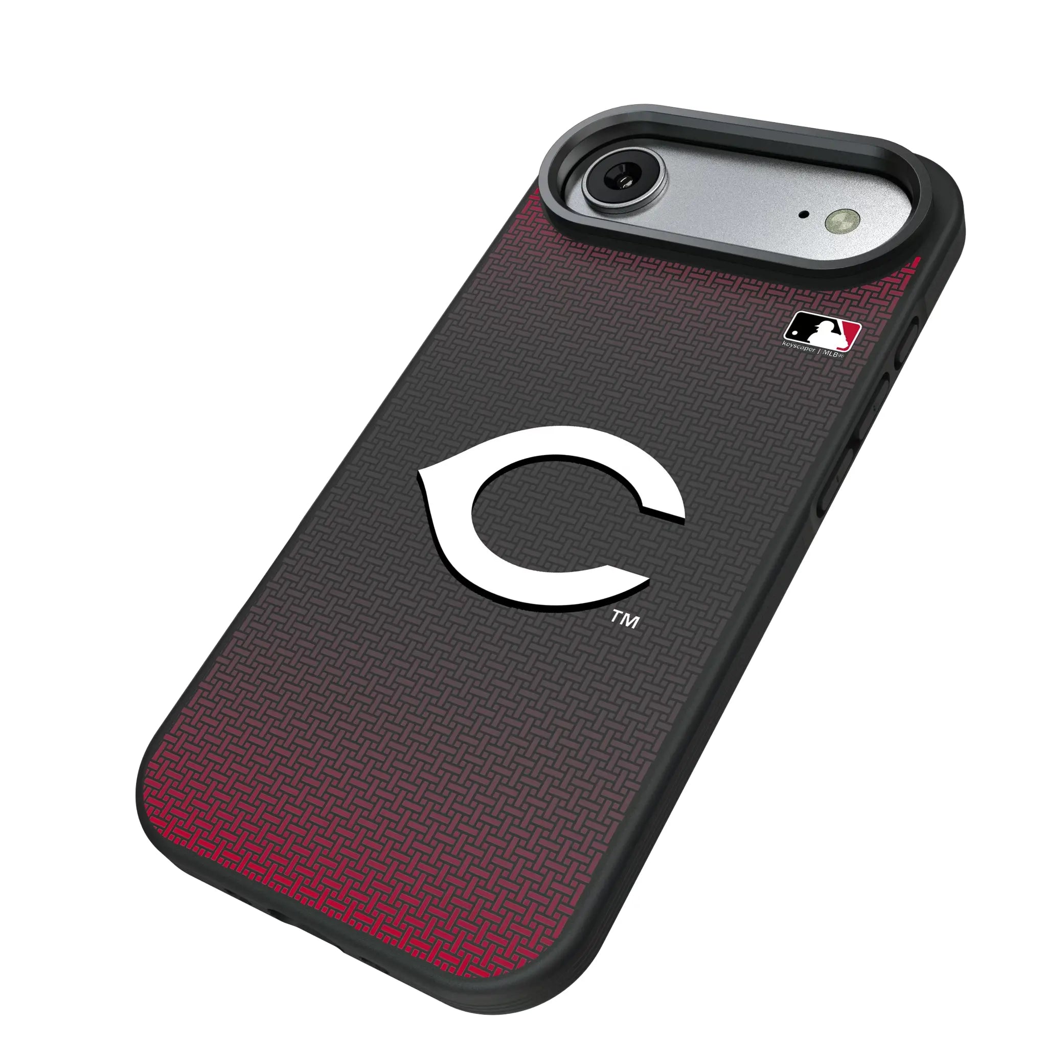 Cincinnati Reds Linen iPhone Bump Phone Case for Apple iPhone - Isometric View#Device_iPhone Air