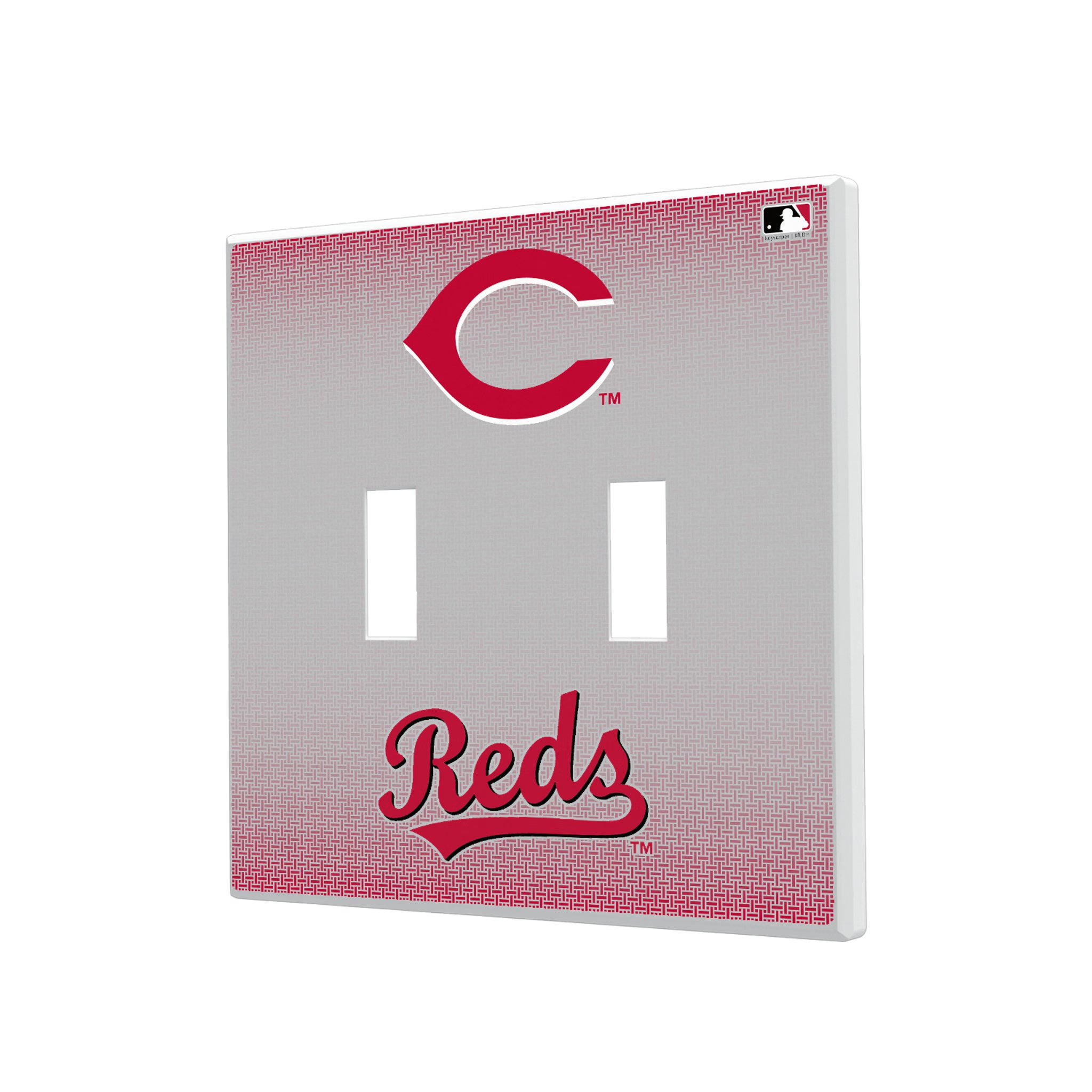 Cincinnati Reds Linen Hidden-Screw Light Switch Plate#Style_Double Toggle