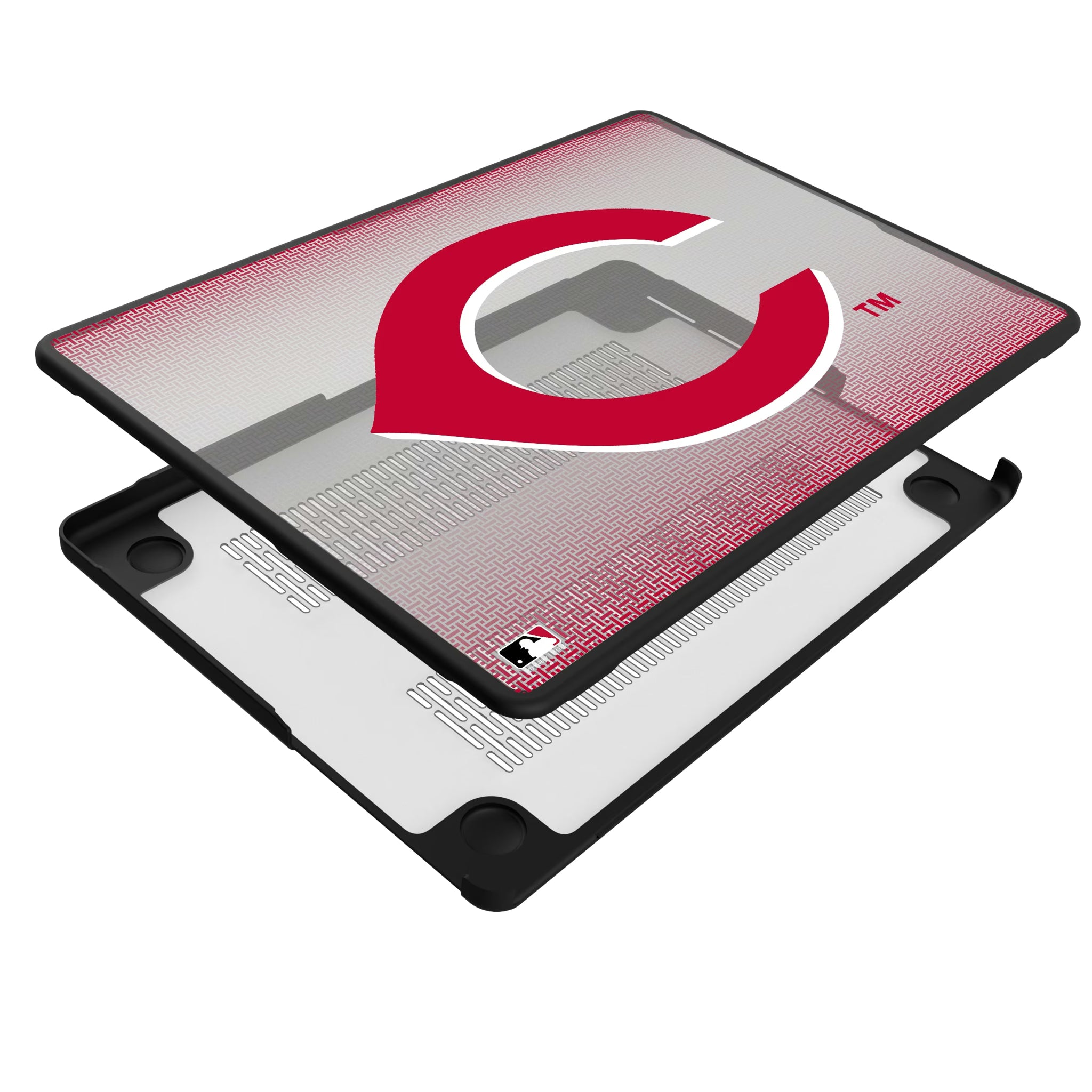Cincinnati Reds Linen MacBook Laptop Case for Apple MacBook - Isometric View#Device_MacBook Pro (14-inch, 2021) / MacBook Pro (14-inch, 2023) / MacBook Pro (14-inch, 2024)