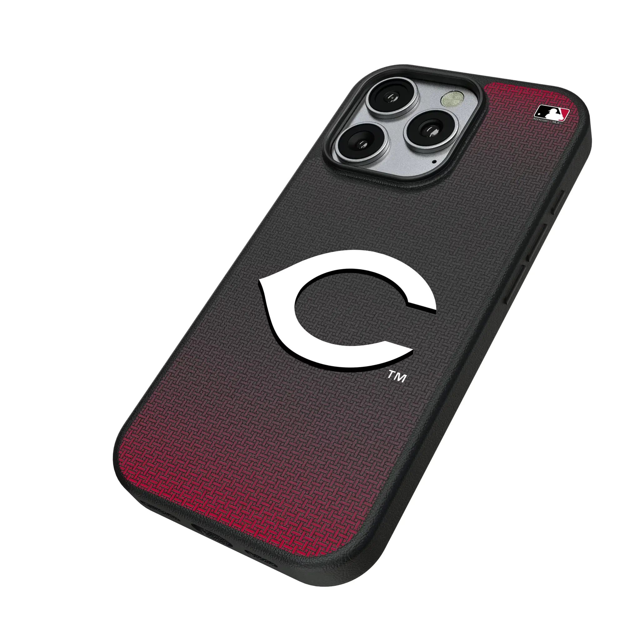 Cincinnati Reds Linen iPhone MagSafe Compatible Phone Case for Apple iPhone - Isometric View